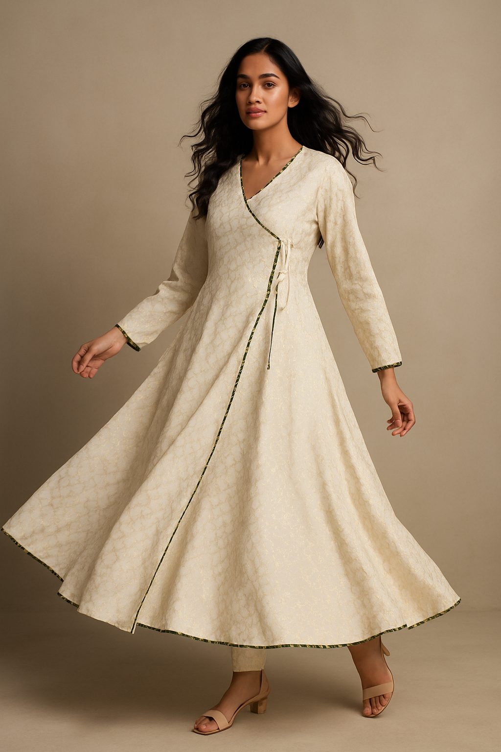 white and gold anarkli