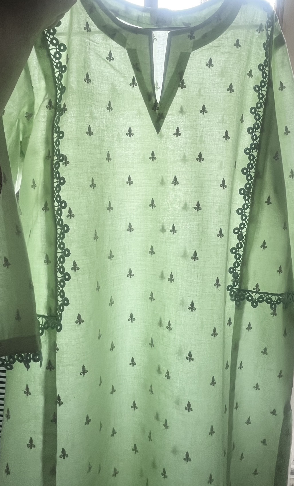 Embroidered Pastel Green Kurta set