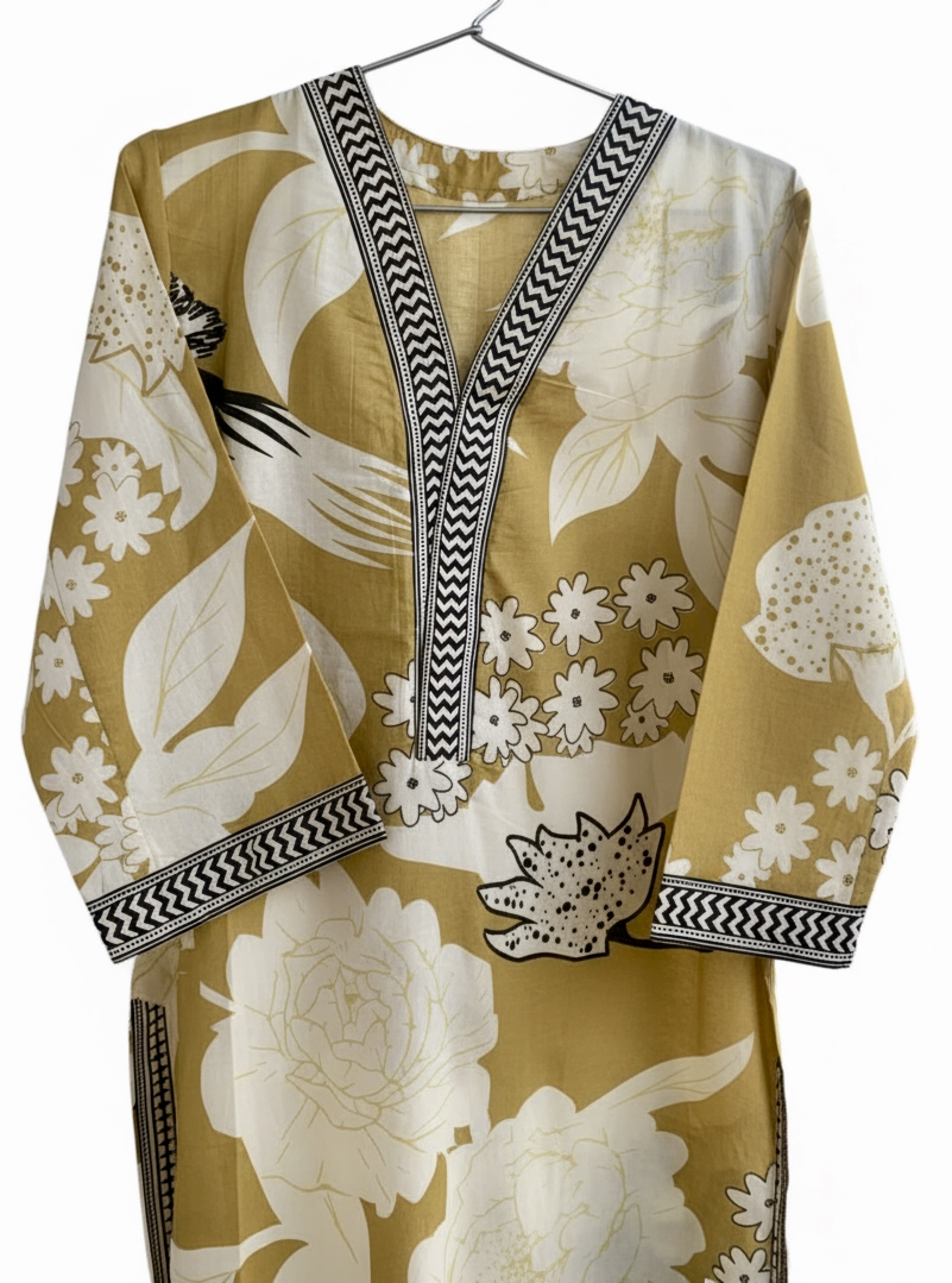 Printed yellow Lawn Suit