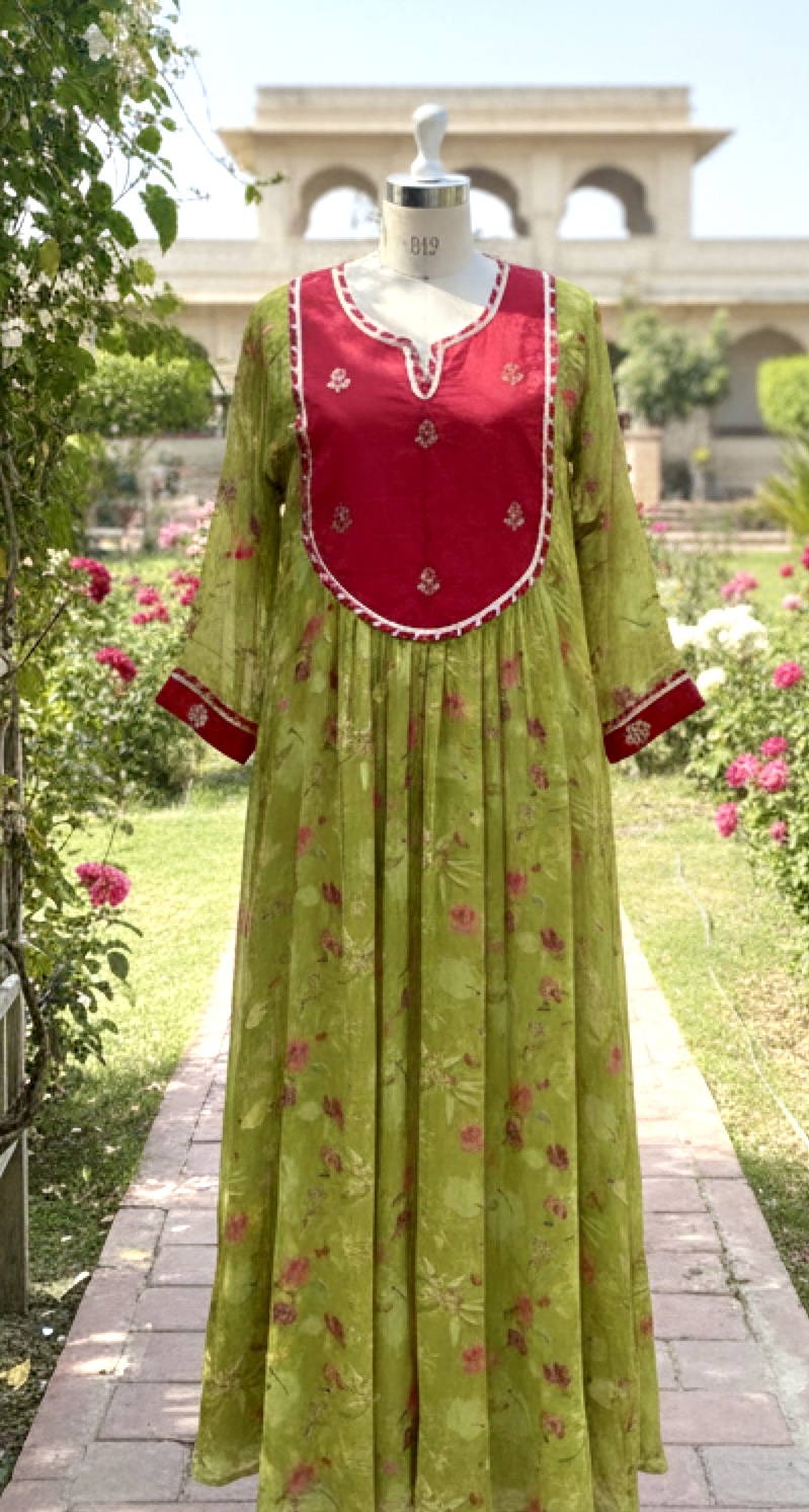 Floral Green Maxi Dress