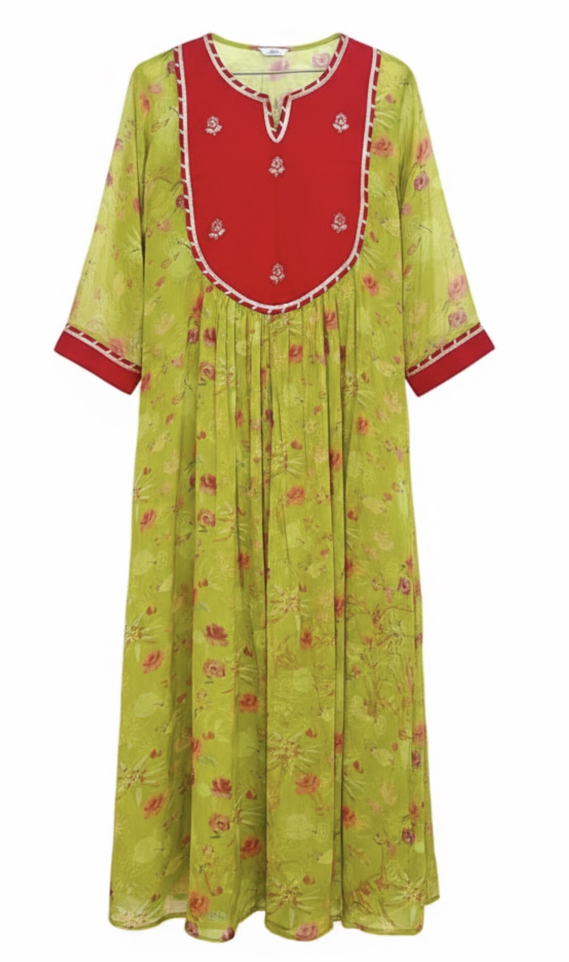 Floral Green Maxi Dress