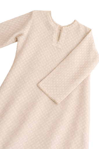 Elegant White Cotton  dabu kurta set