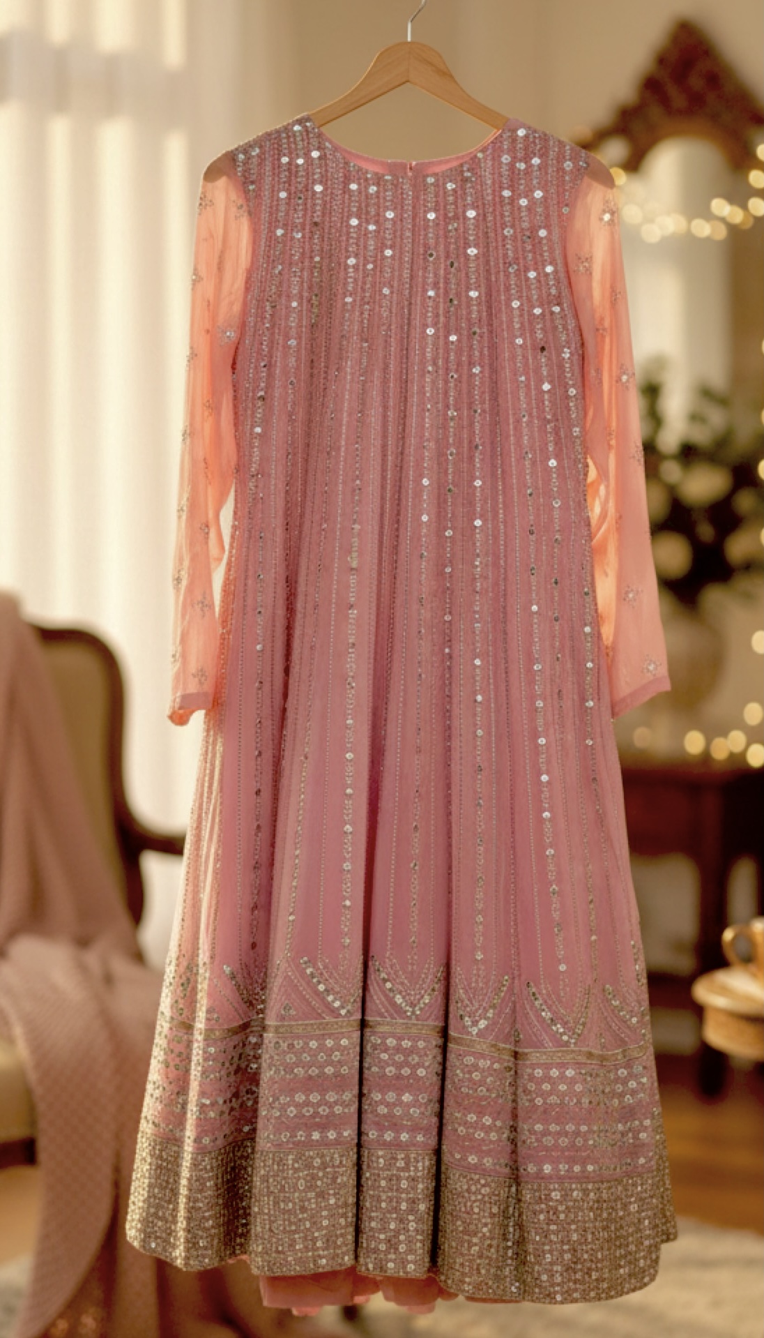 Embroidered Pink Anarkali Dress