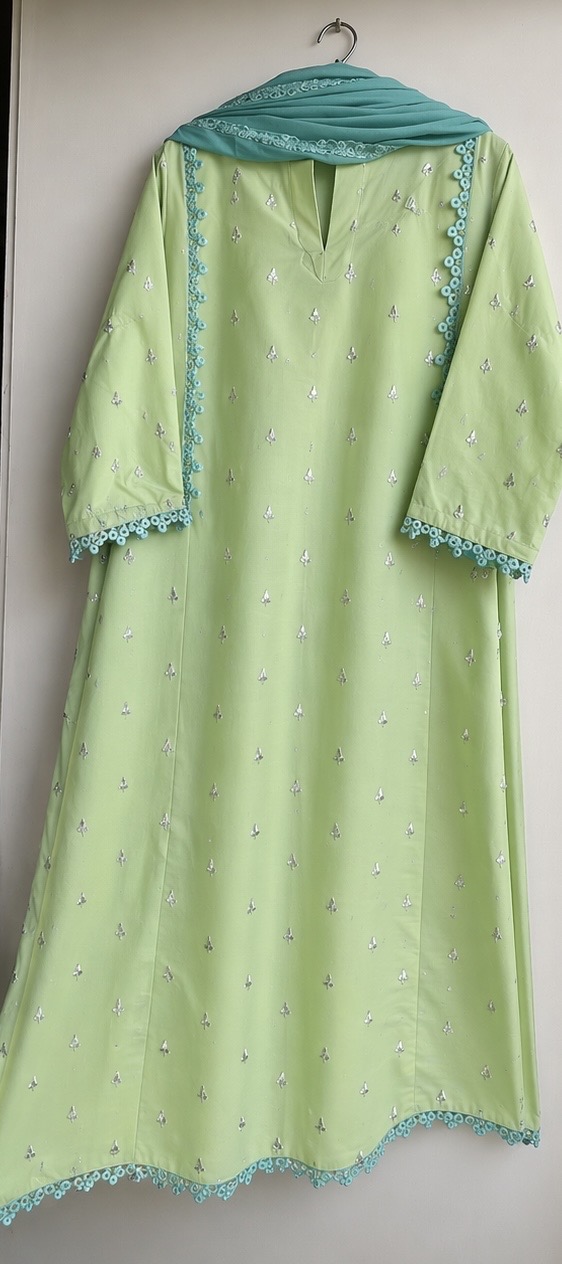 Embroidered Pastel Green Kurta set