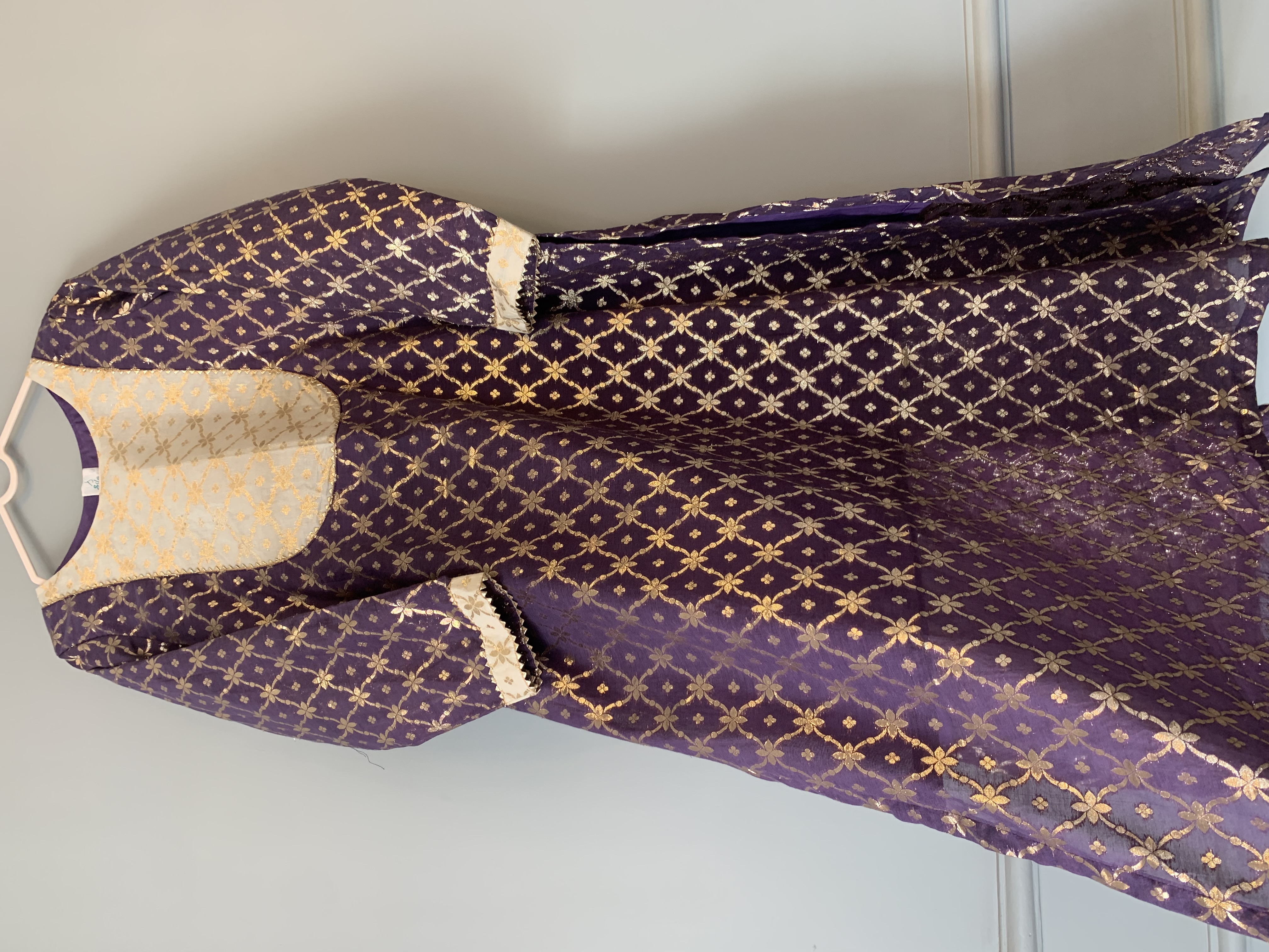 Traditional Purple and Gold Ethnic Dress