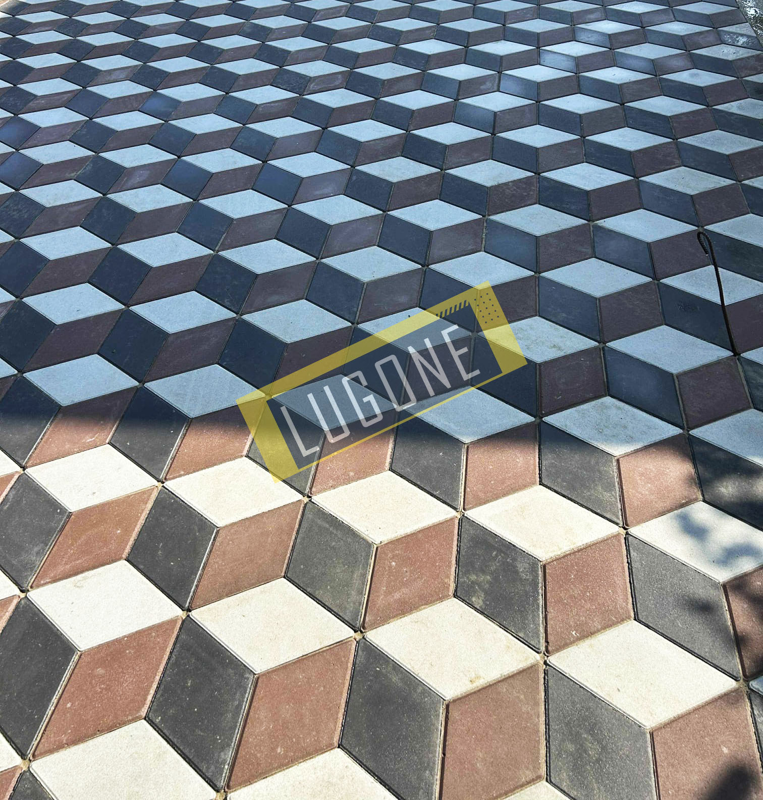 Pavaj 3D Mirage alb+antracit+maro