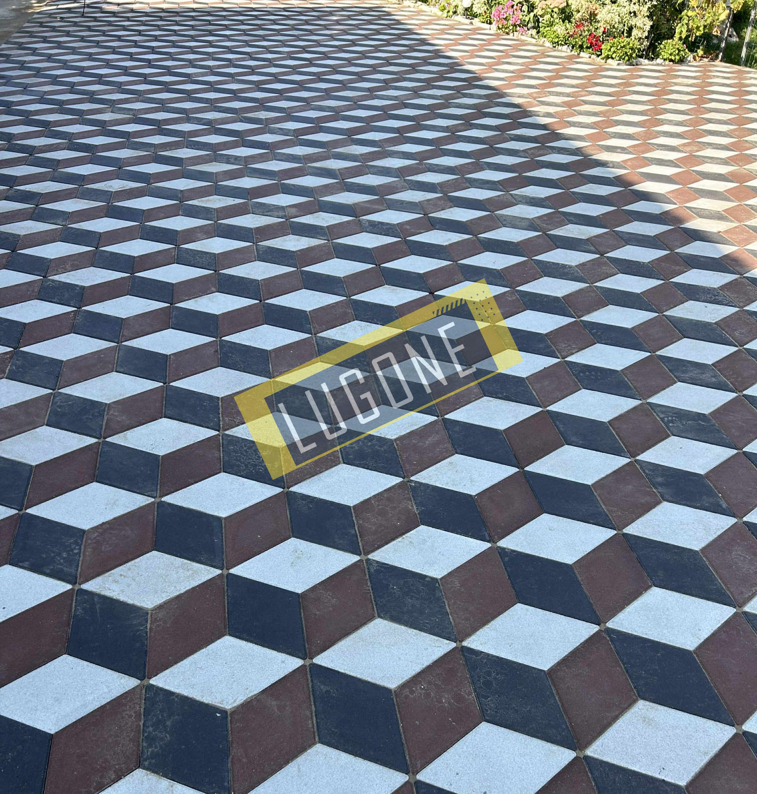 Pavaj 3D Mirage alb+antracit+maro