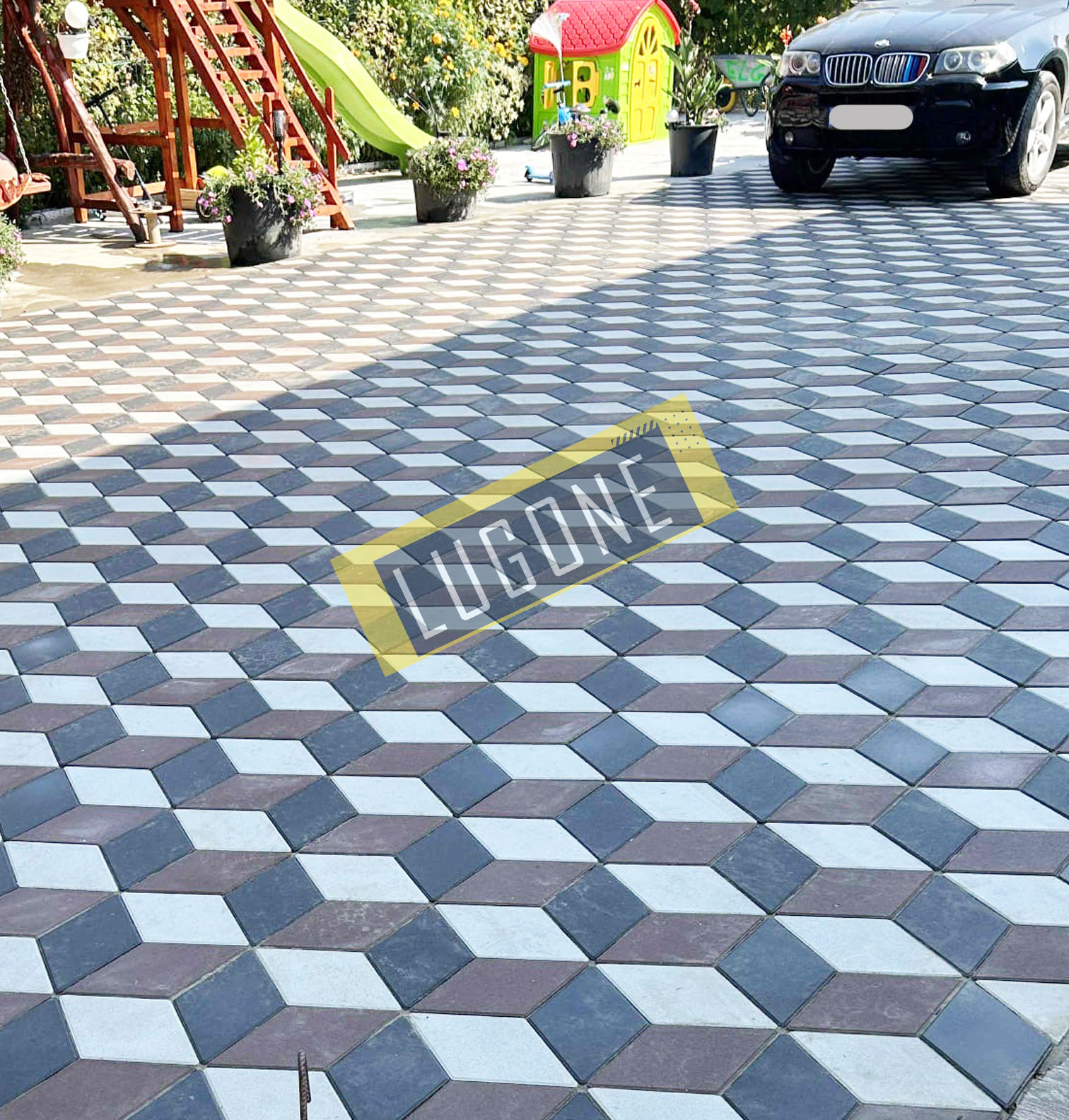 Pavaj 3D Mirage alb+antracit+maro