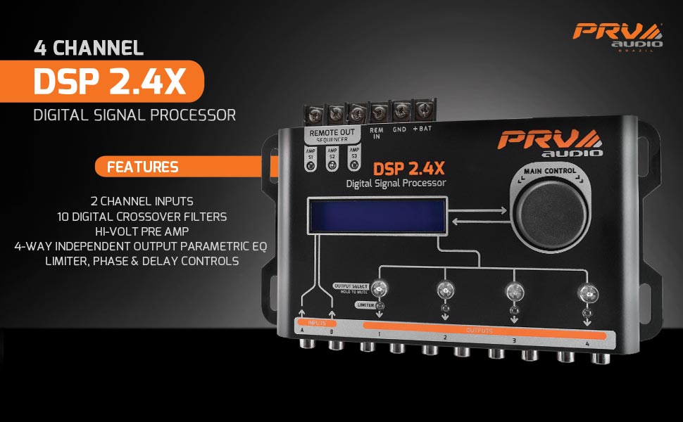 PRV AUDIO 2.4X DSP Digital Crossover With 4CH & Sequencer