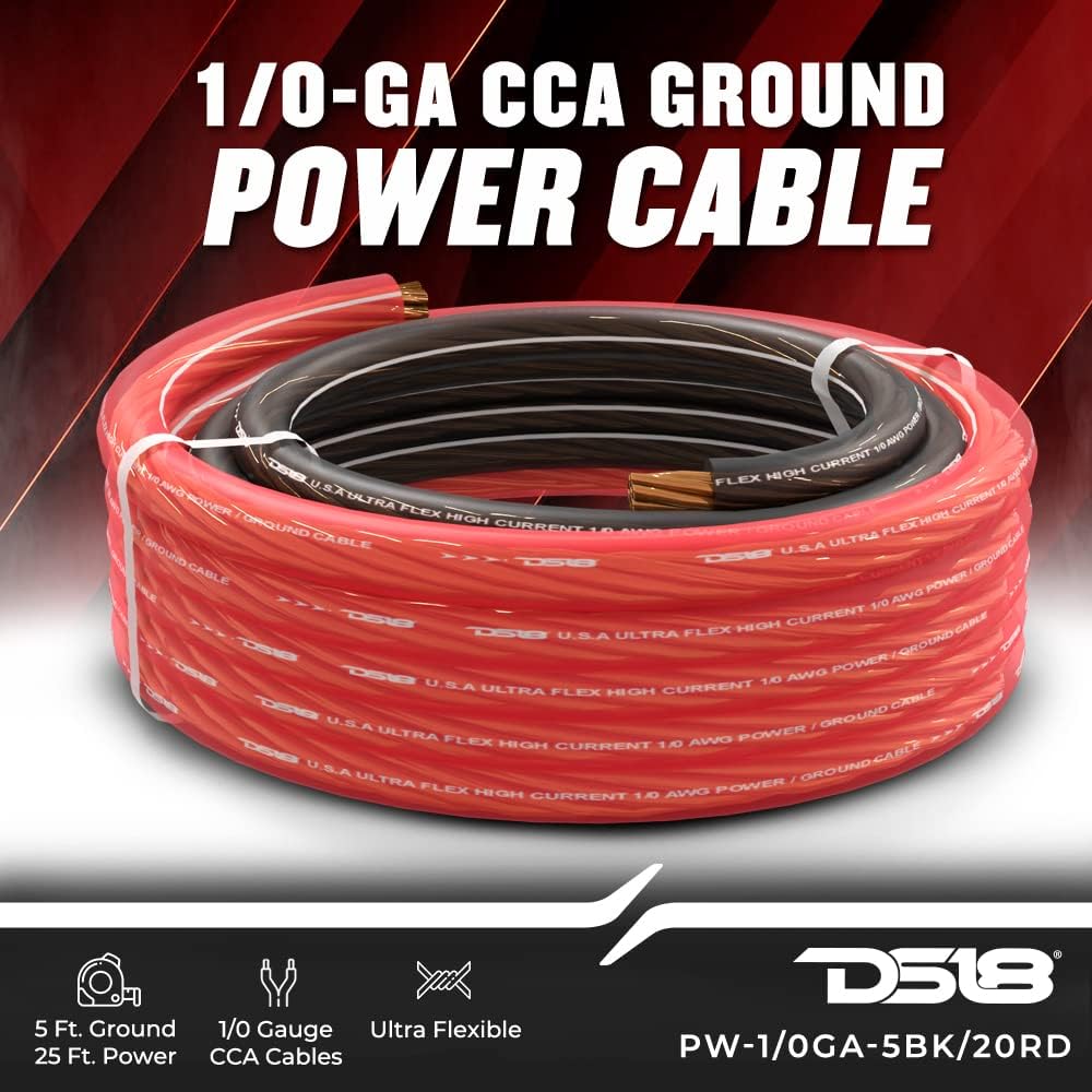 DS18 1/0 AWG Ultra Flex Power Wire CCA