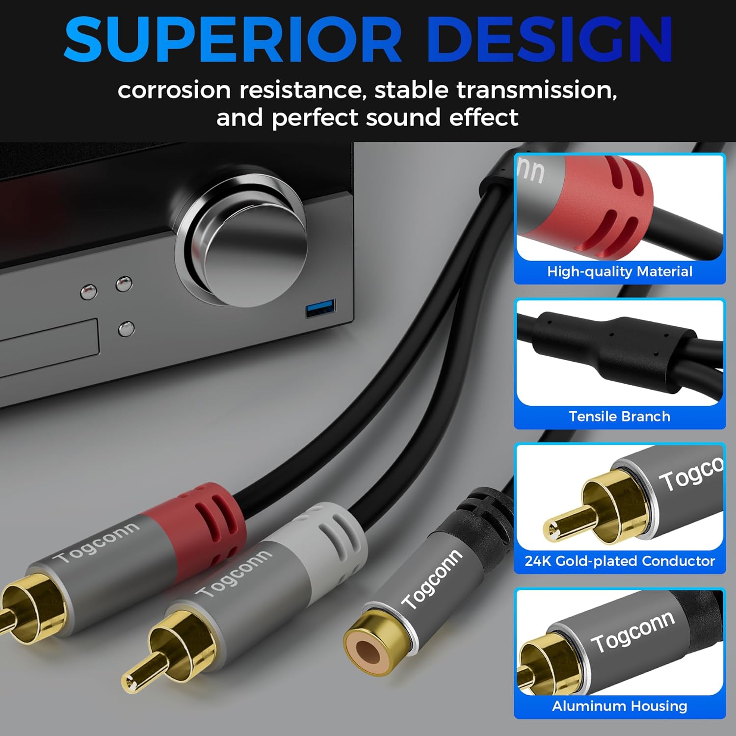 RCA Y-Adapter Splitter Cable