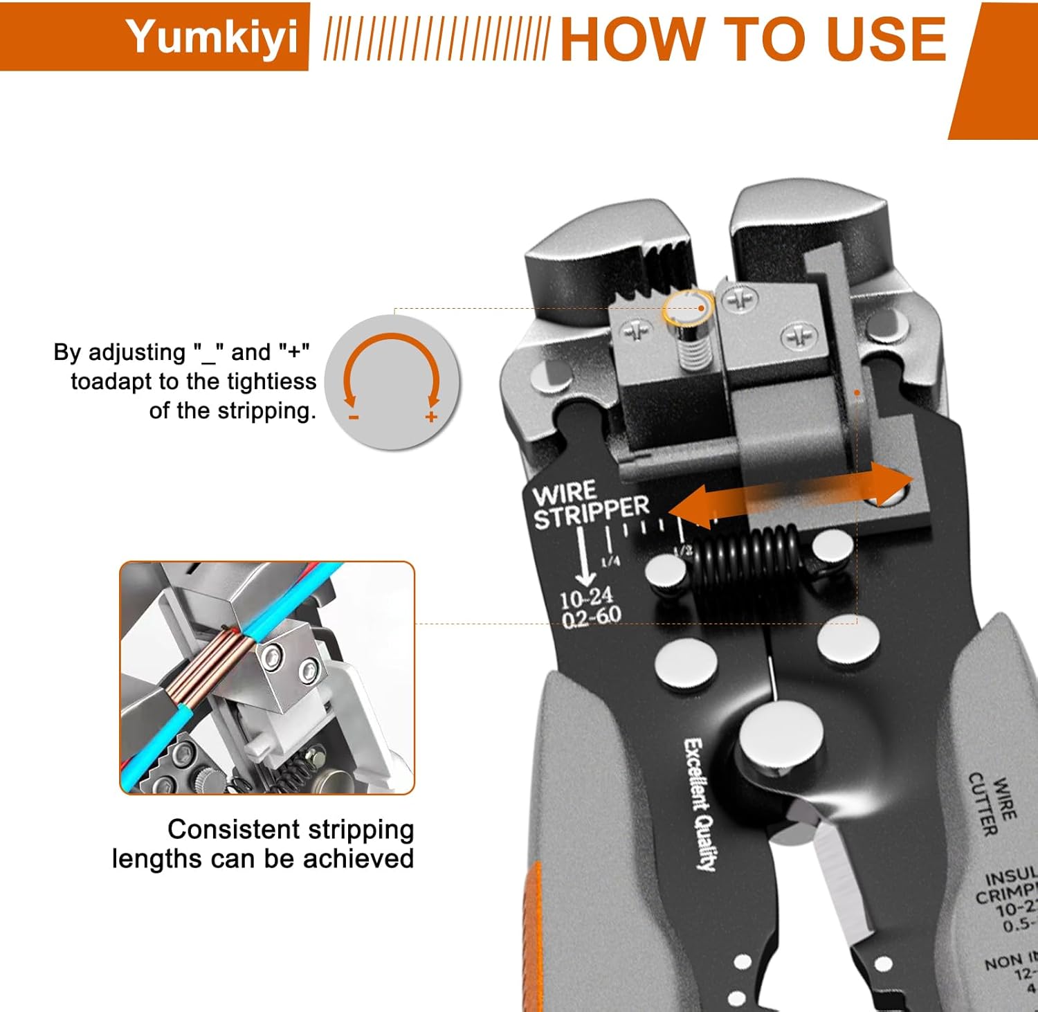 Self-Adjusting Wire Stripper Tool 3 in 1