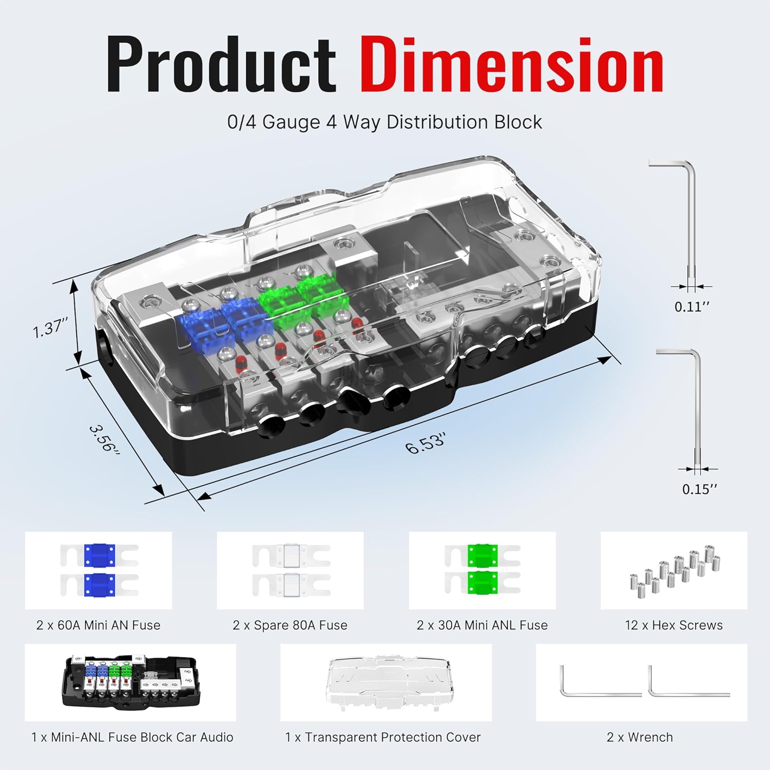 4 Way Power + Ground Distribution Block