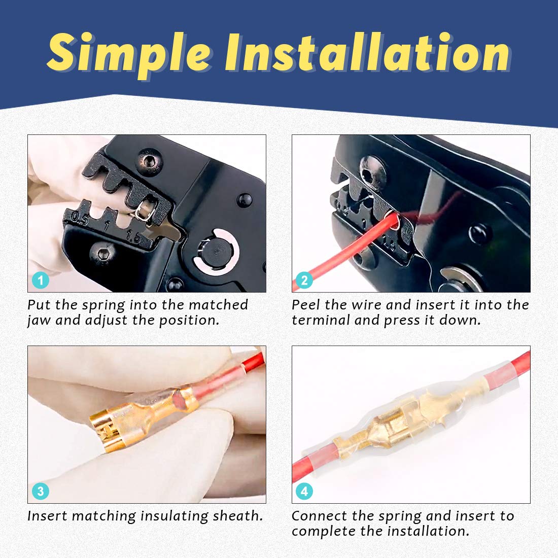 Wire Spade Terminals and Insulating Sleeve