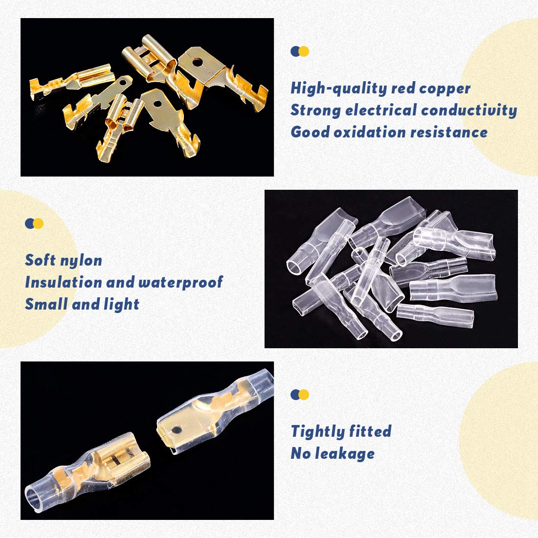 Wire Spade Terminals and Insulating Sleeve