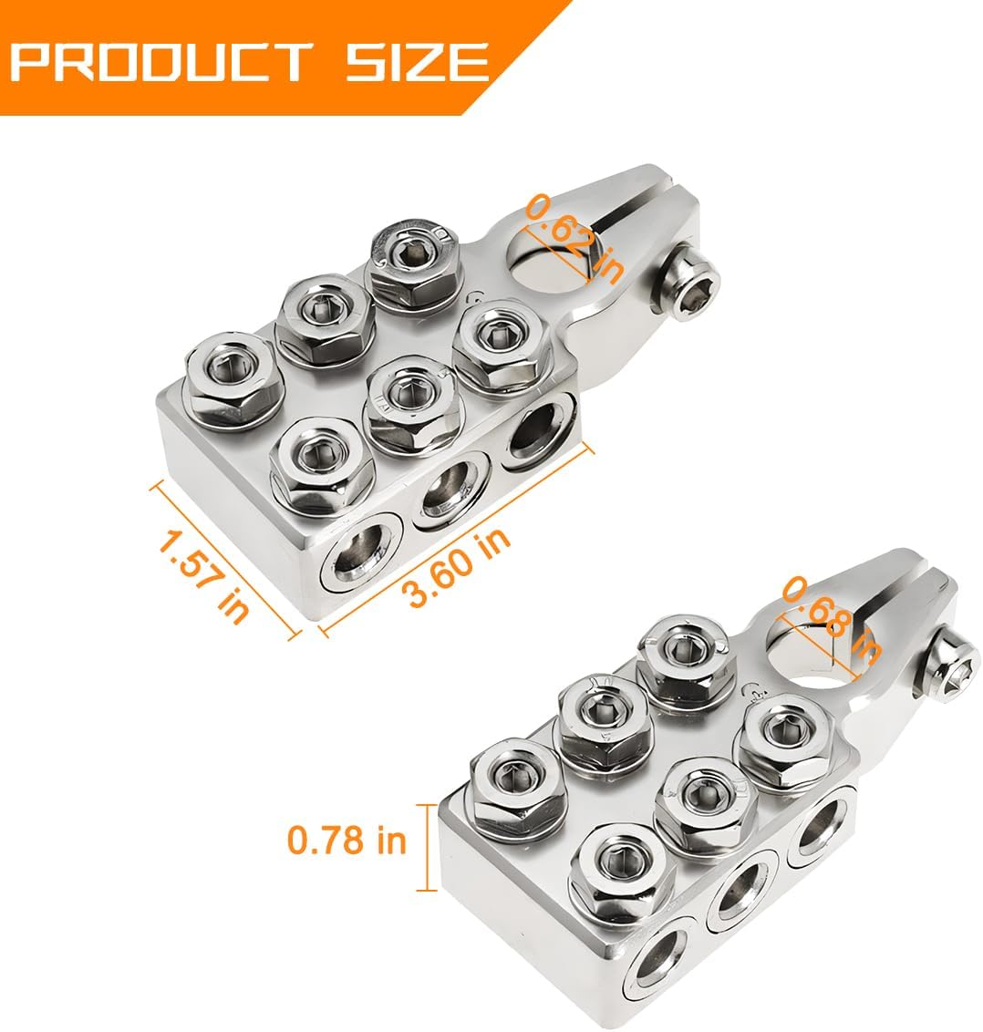 Car Battery Terminal 12-Way 8awg up to 4/0(XL)awg