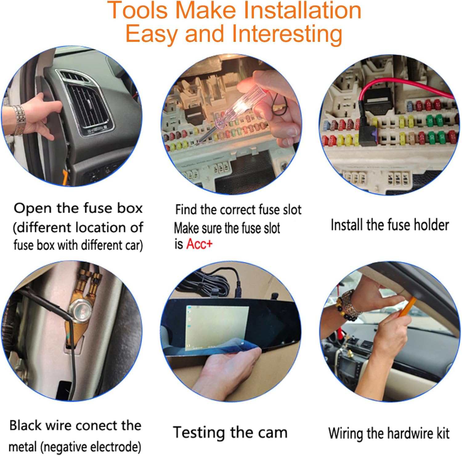 Dash Cam Hardwire Kit Converts 12V-24V to 5V-2.5A Type C USB