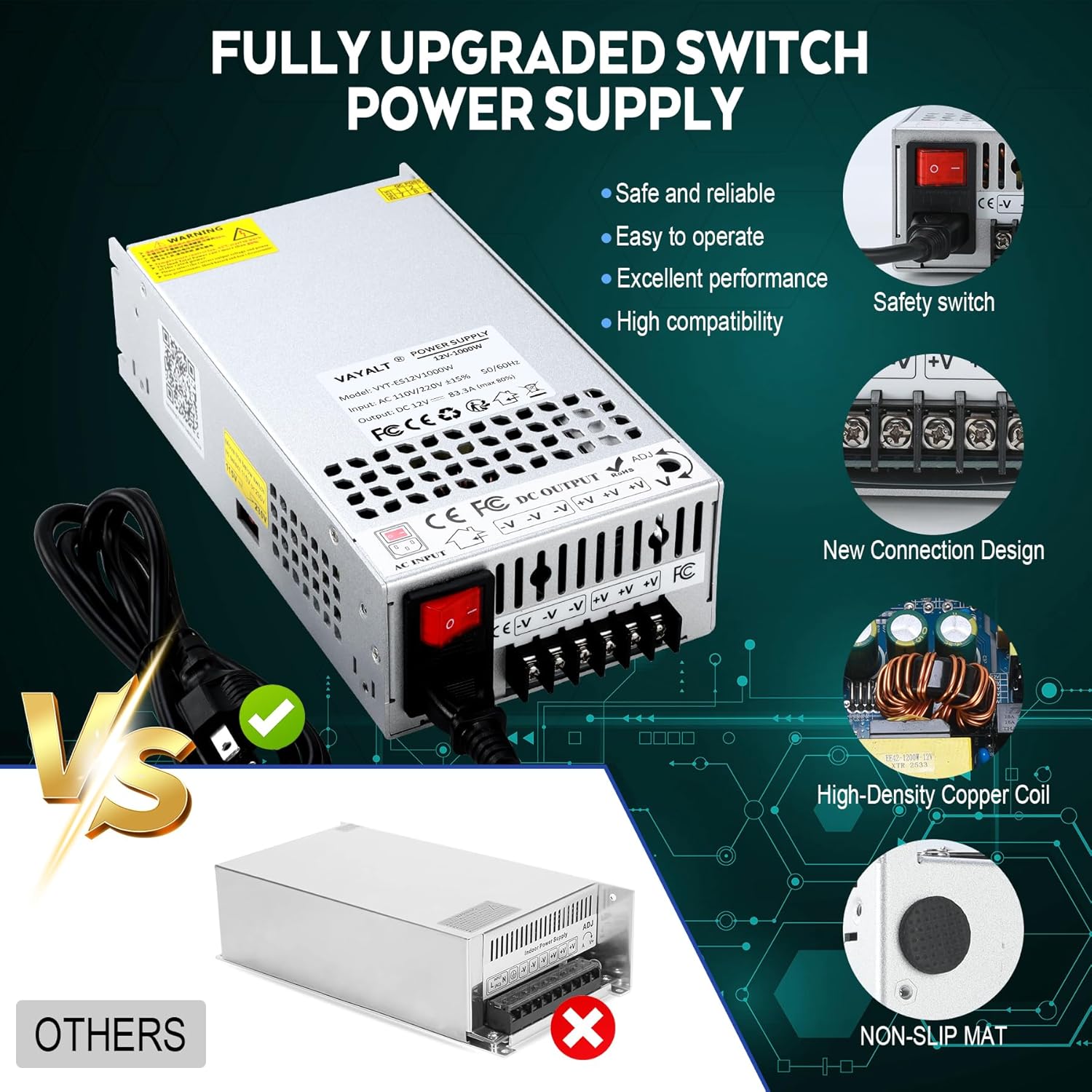 DC-12V 83.3A 1000W Switching Power Supply