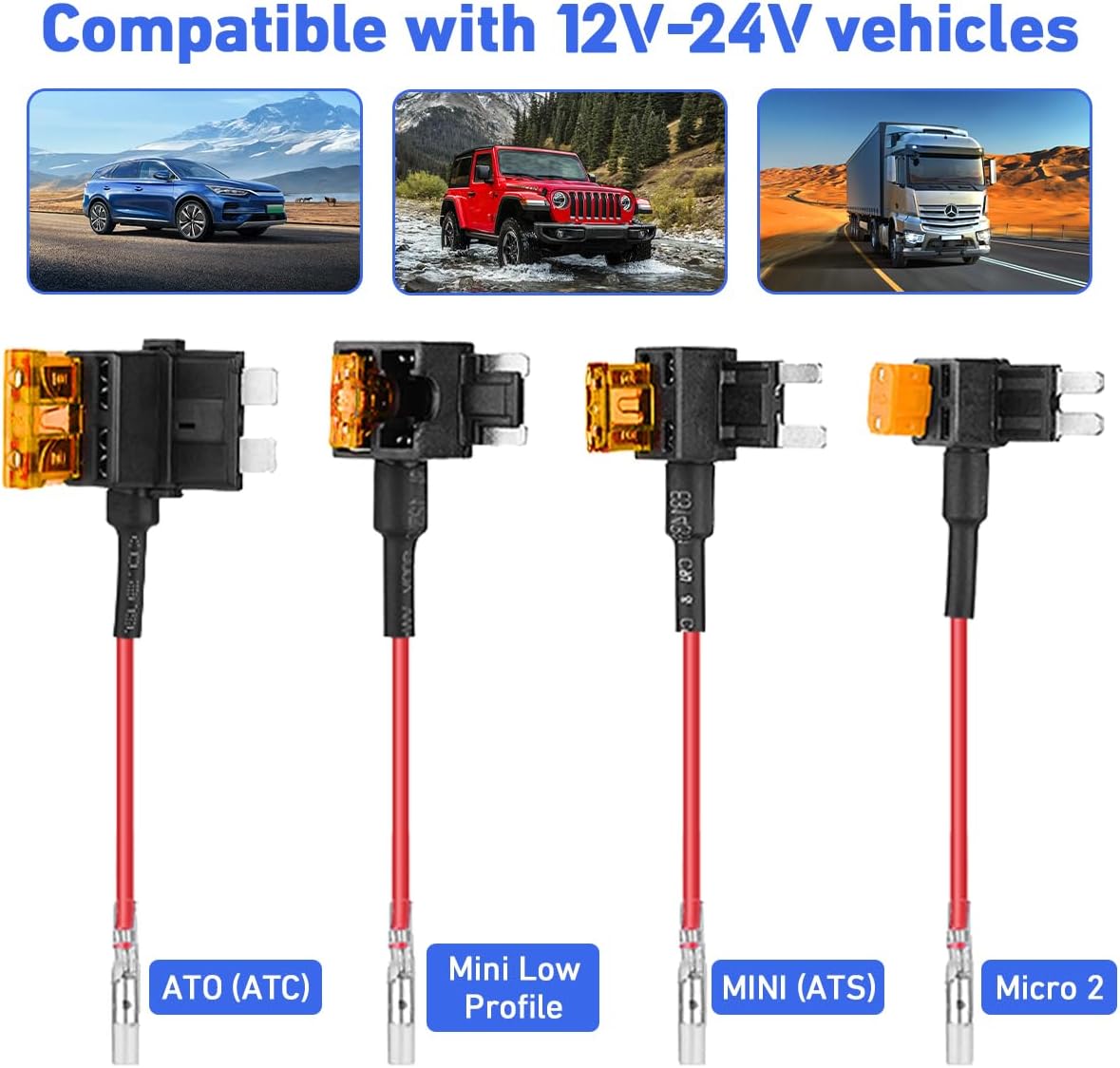 Dash Cam Hardwire Kit Converts 12V-24V to 5V-3A Type C USB