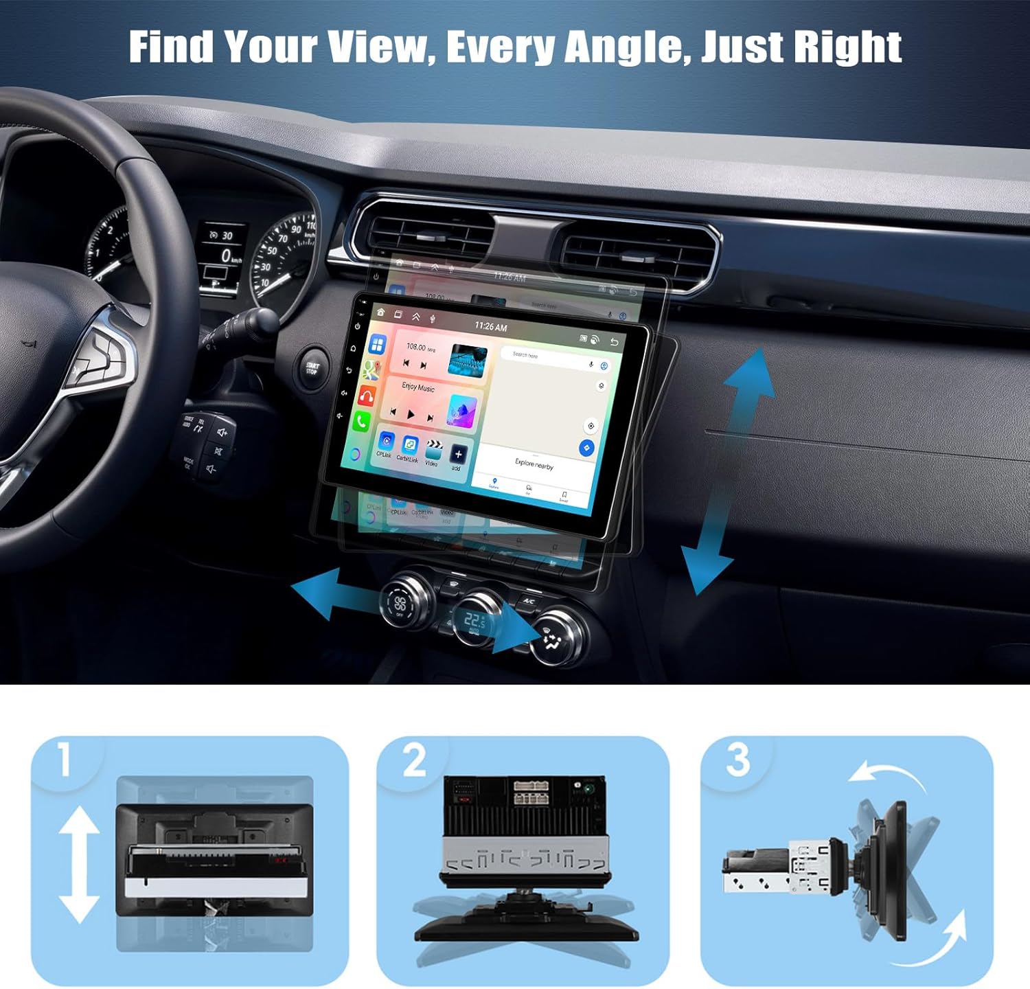 9" Single Din Octa Core Android 15 Deck with 4gbs Ram + 64gbs Storage and Backup Camera