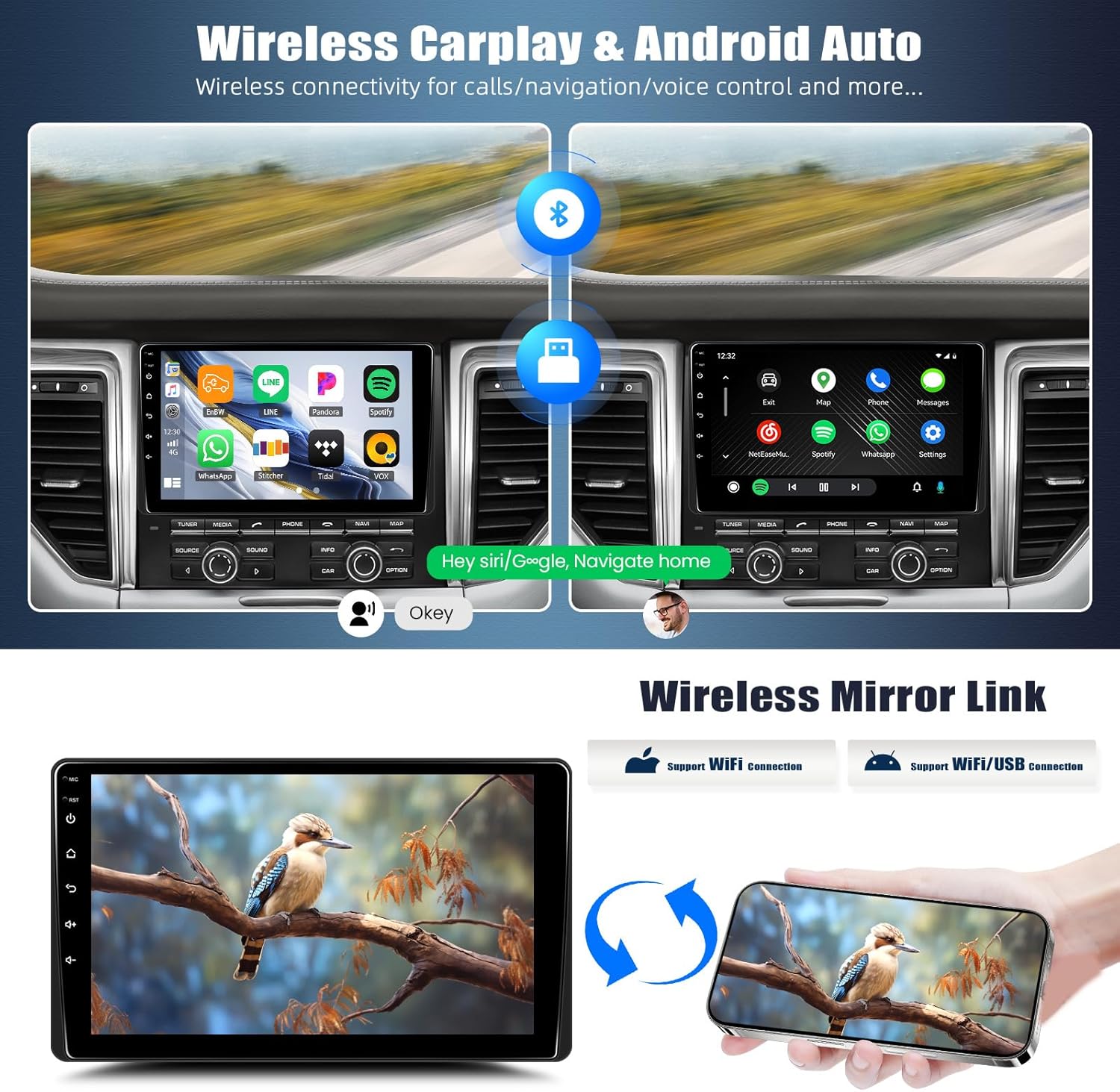 9" Single Din Octa Core Android 15 Deck with 4gbs Ram + 64gbs Storage and Backup Camera