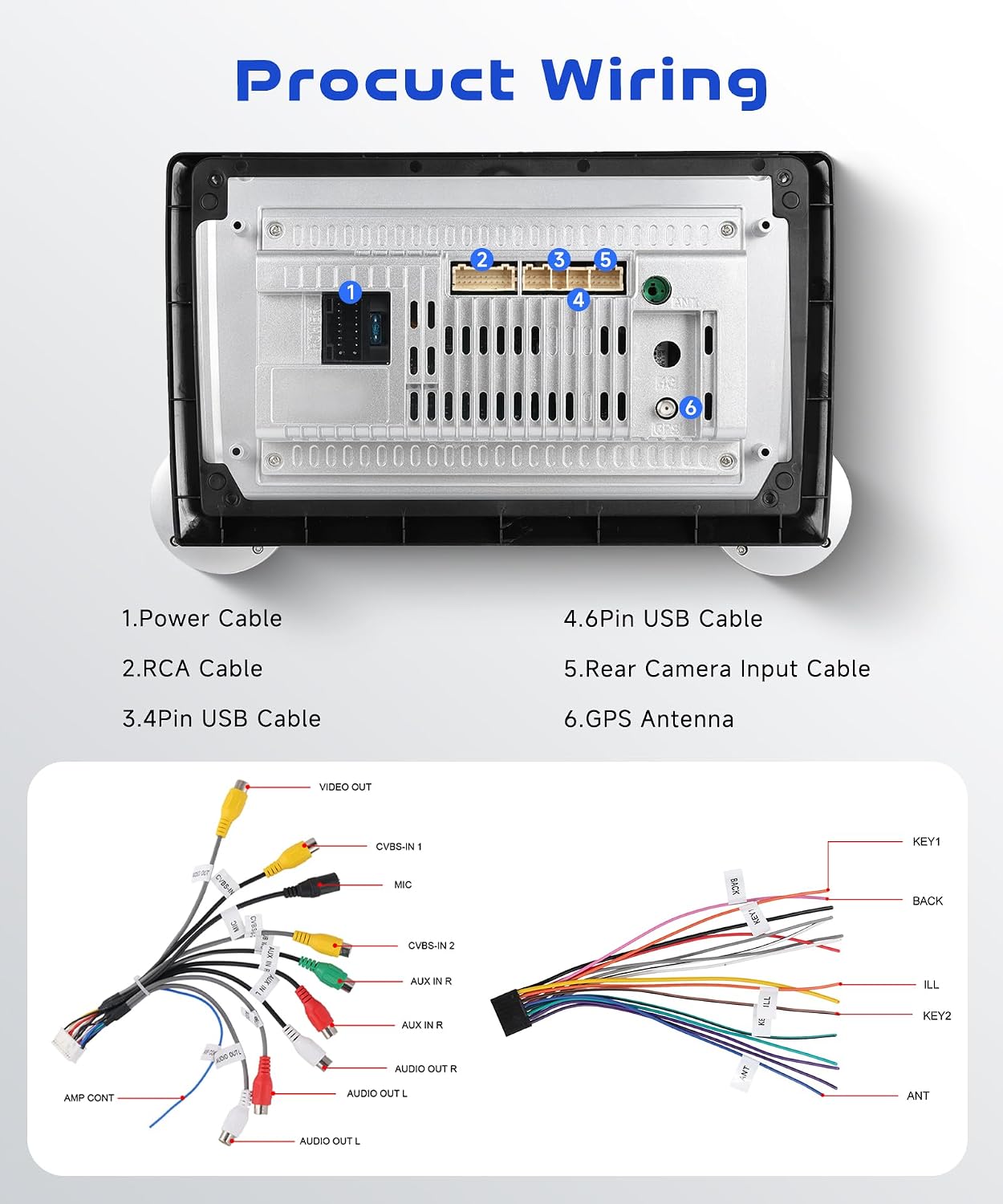 10.1" Double Din Octa Core Android 13 Deck with 2gbs Ram + 64gbs Storage, BT5.0, 4x45W and Backup Camera