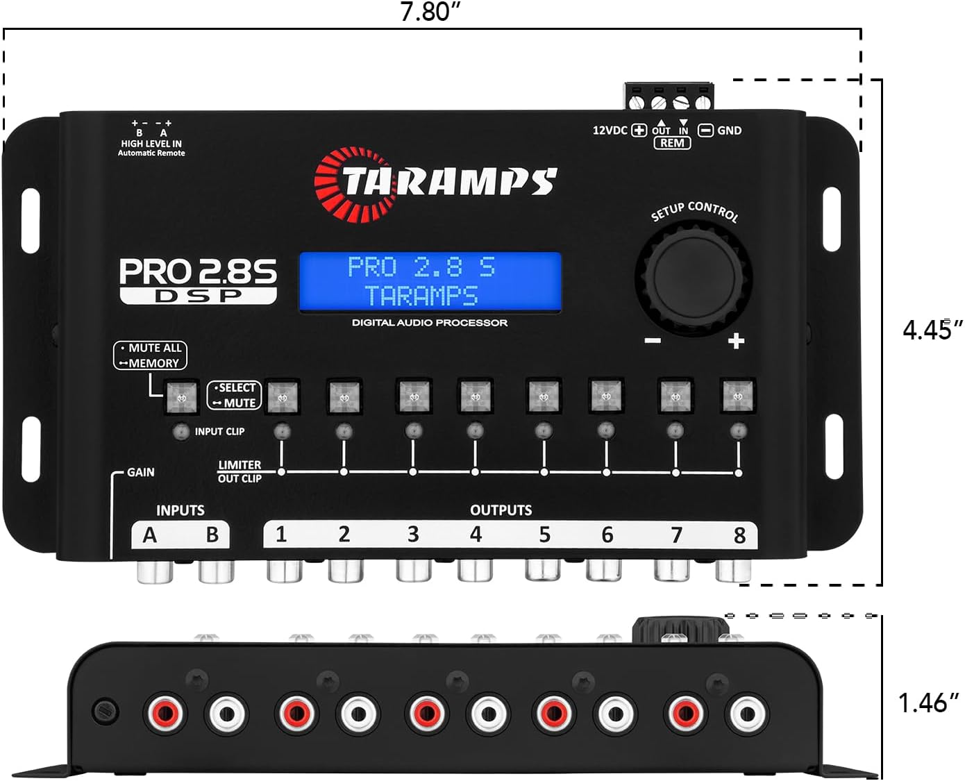 Taramps Pro 2.8S DSP Digital Crossover With 8CH & High Level In