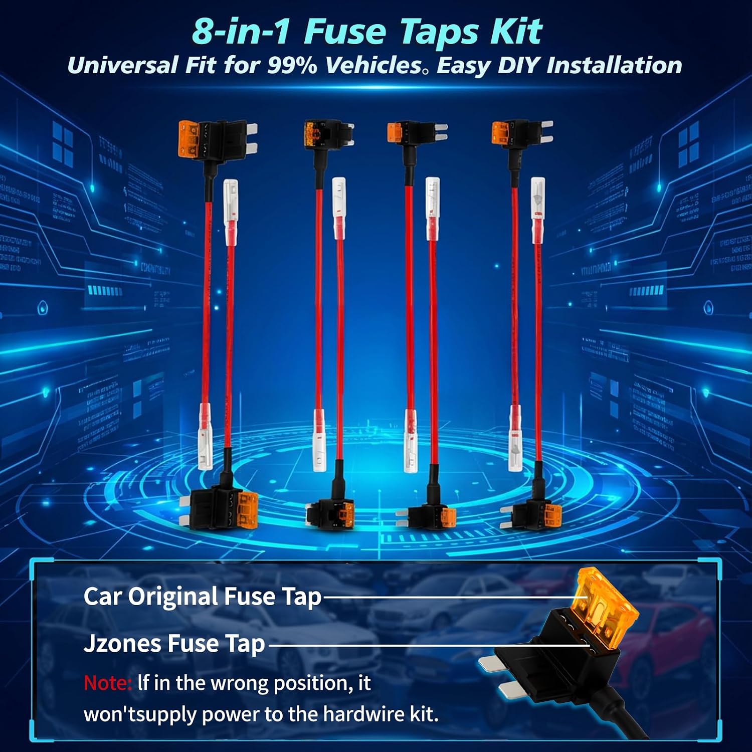 Dash Cam Hardwire Kit Converts 12V-24V to 5V-3A Type C USB with 4 Adjustable Voltages