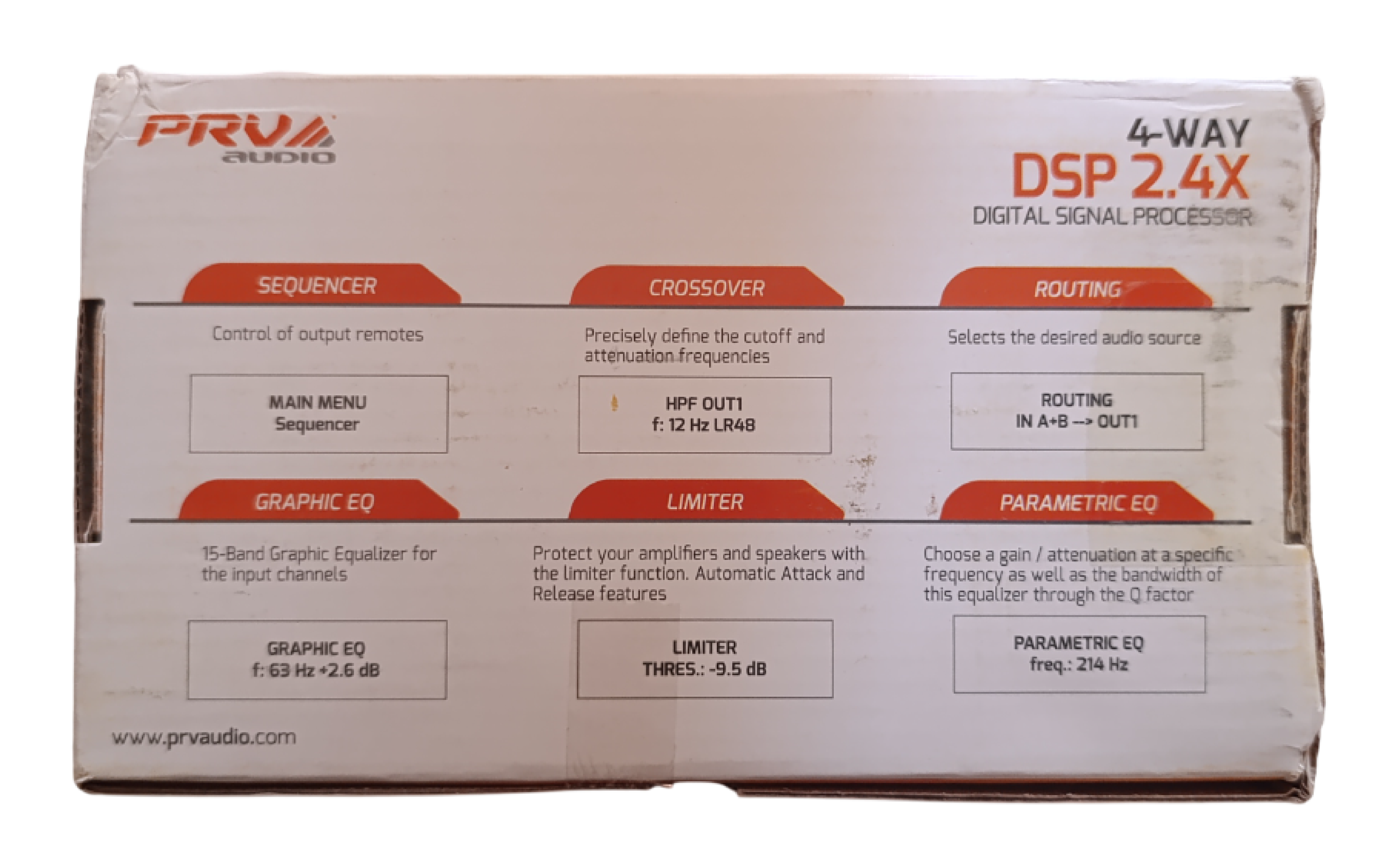 PRV AUDIO 2.4X DSP Digital Crossover With 4CH & Sequencer