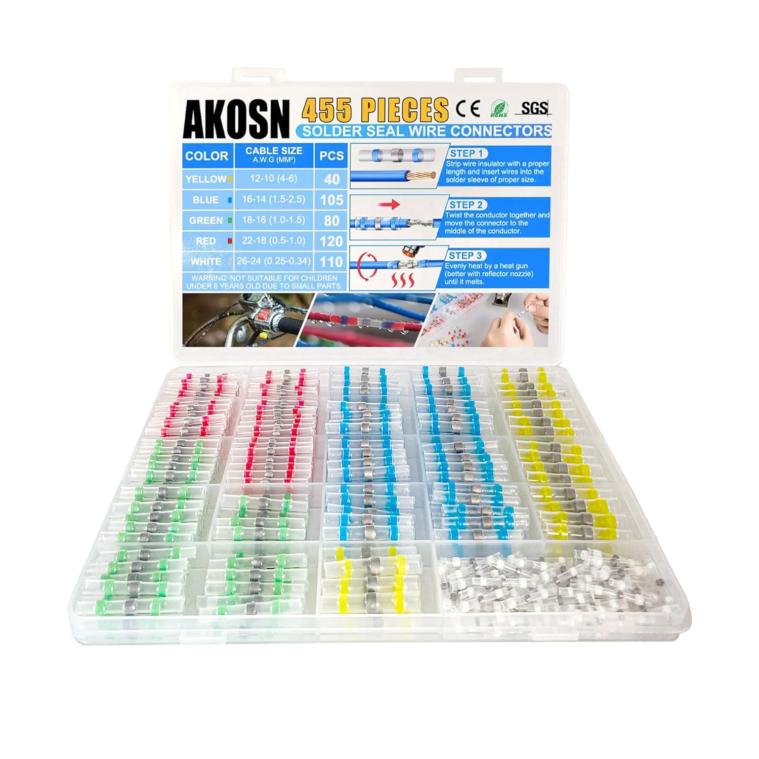 Solder Seal Wire Connectors Kit 455pcs