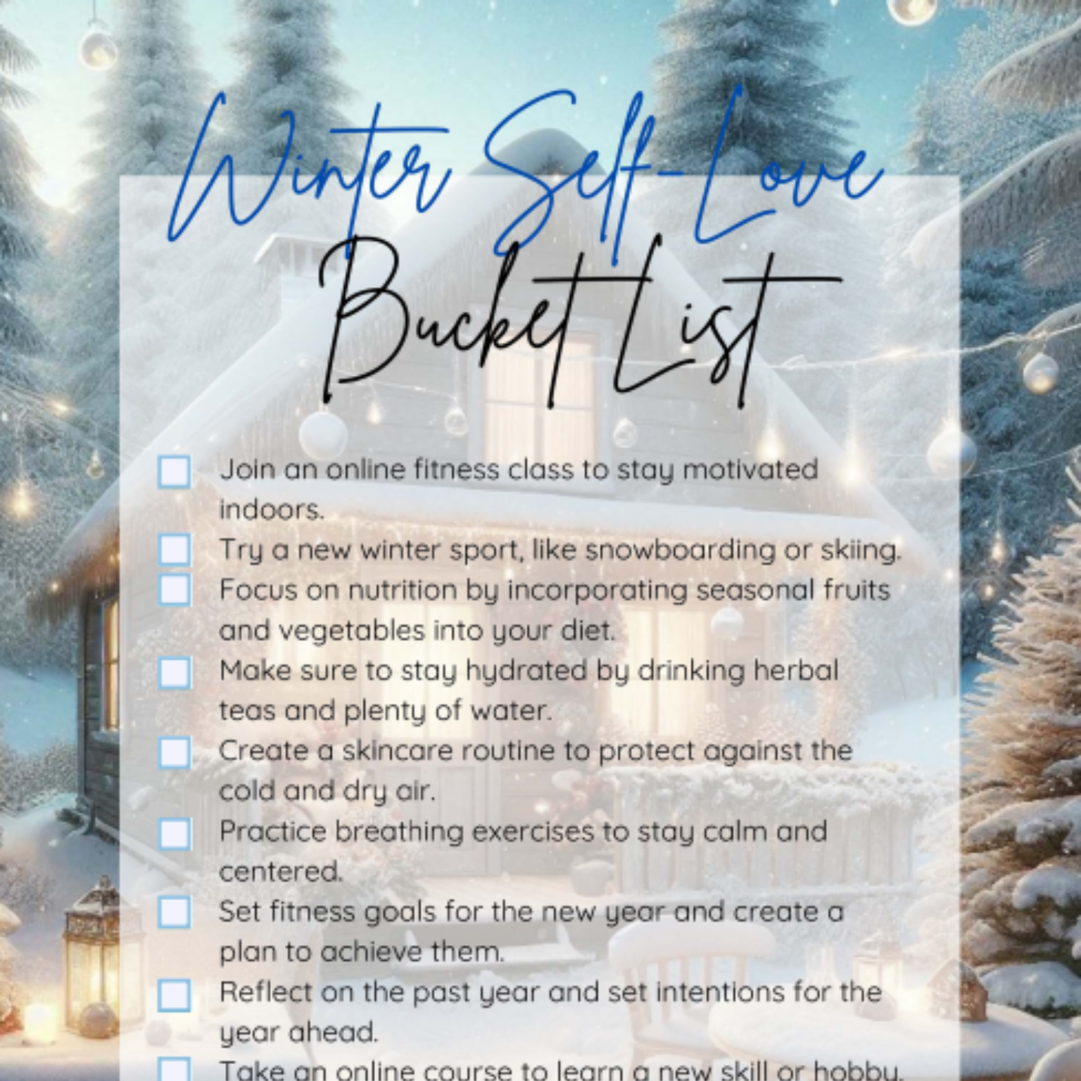 Winter Self-Love Bucket List