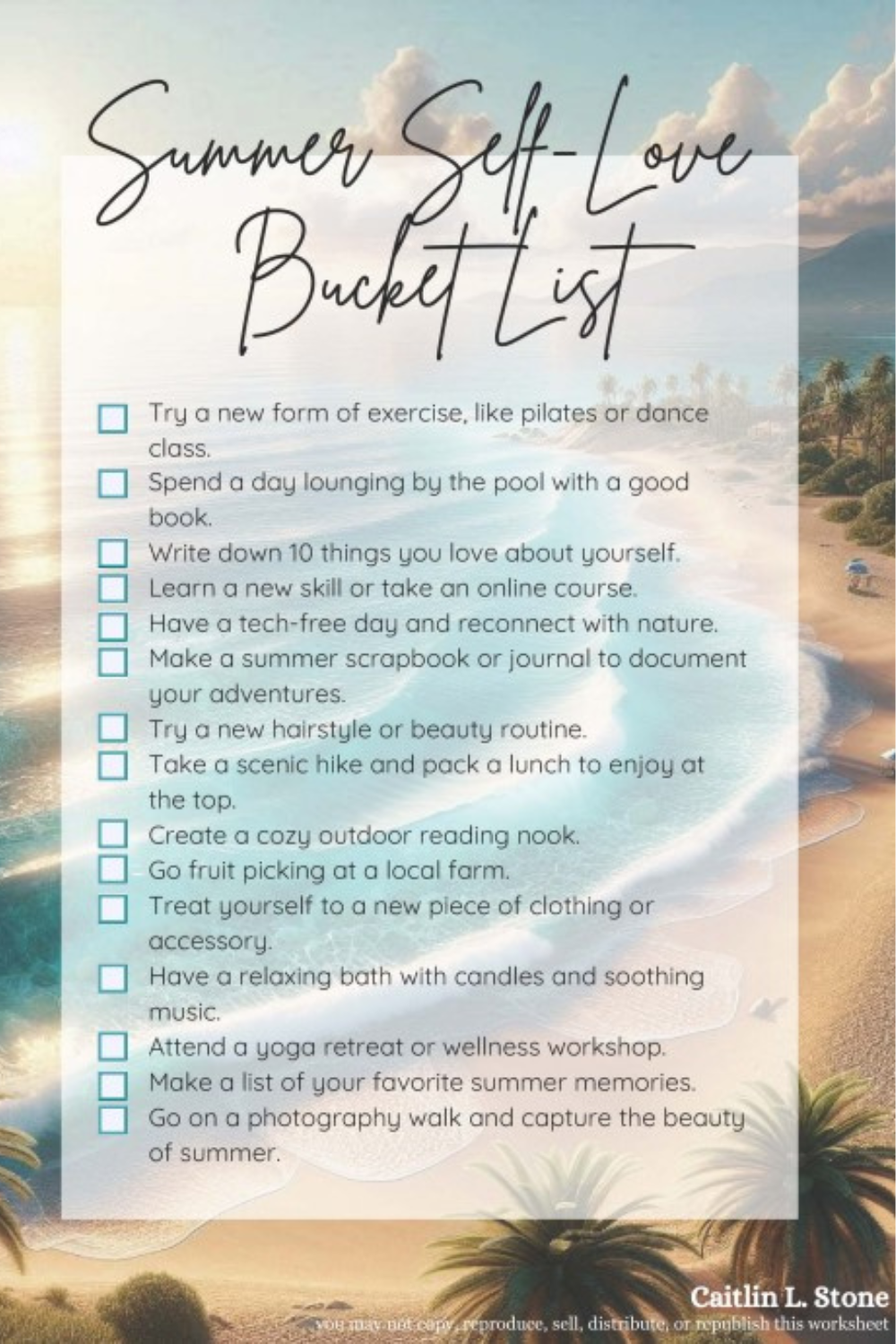 Summer Self-Love Bucket List