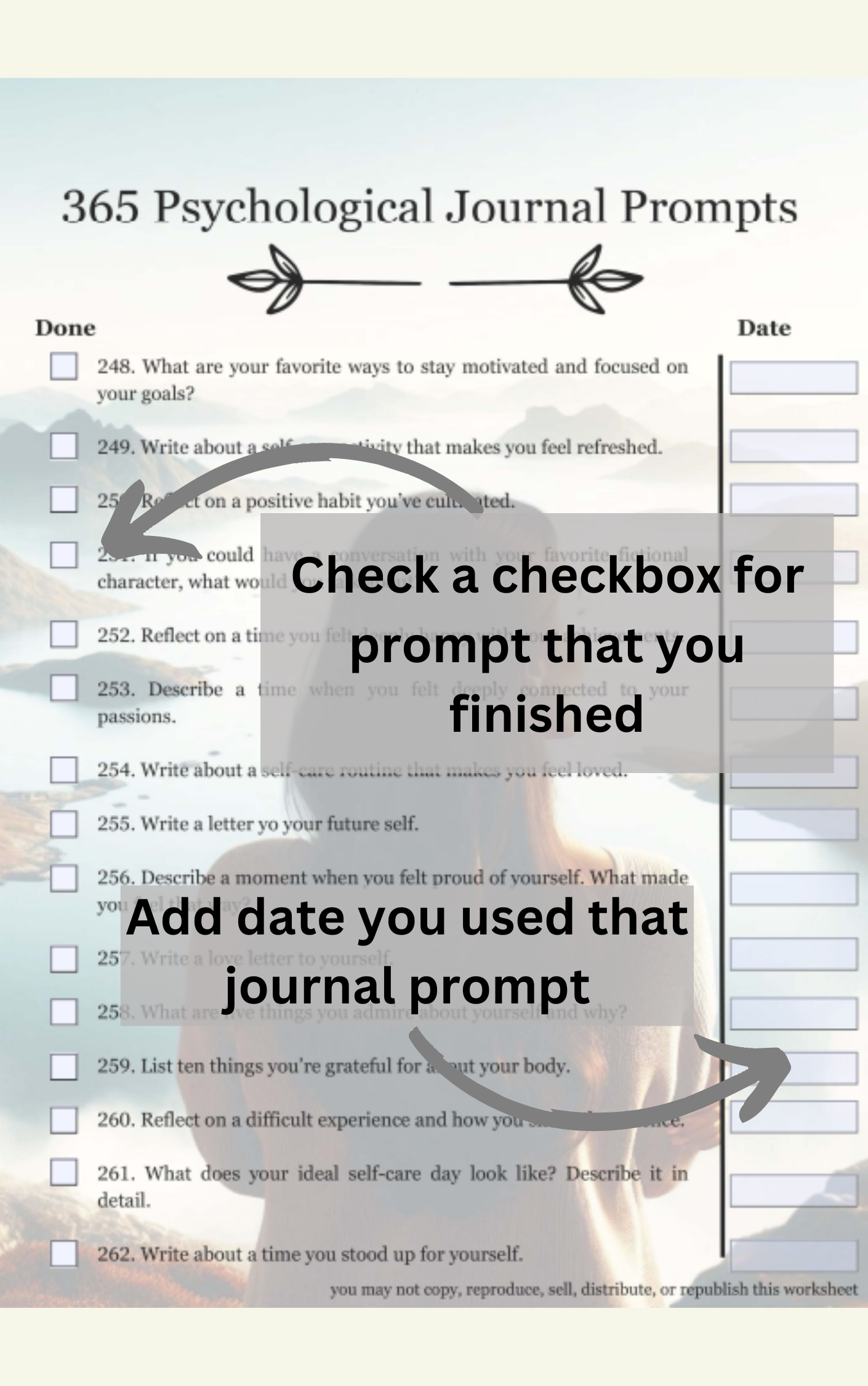 365 Psychological Journal Prompts for Self-Discovery and Self-Love