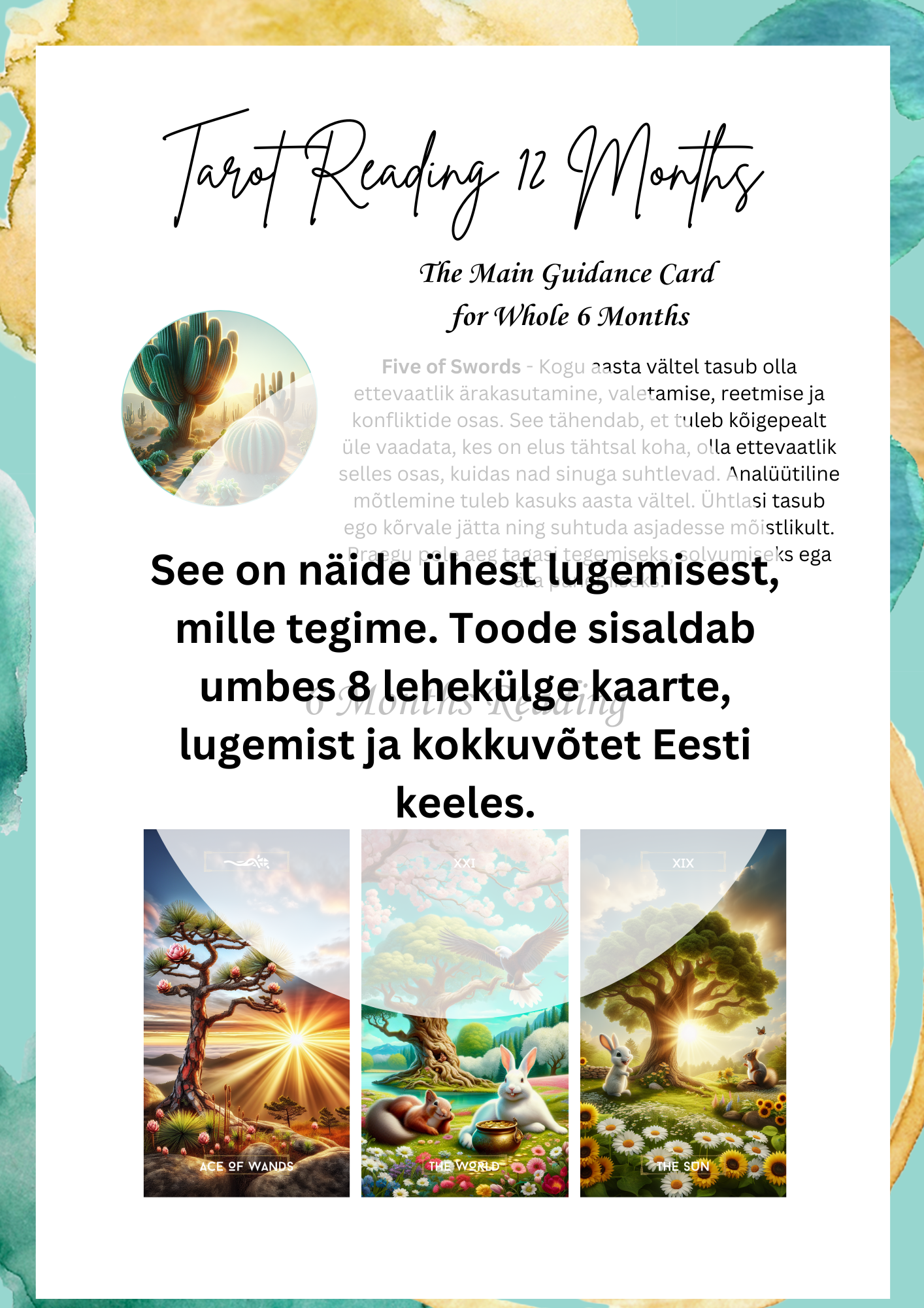 Taro Aastaennustus + Armastuse/Raha/Karjääri Soovitused + 1 küsimus
