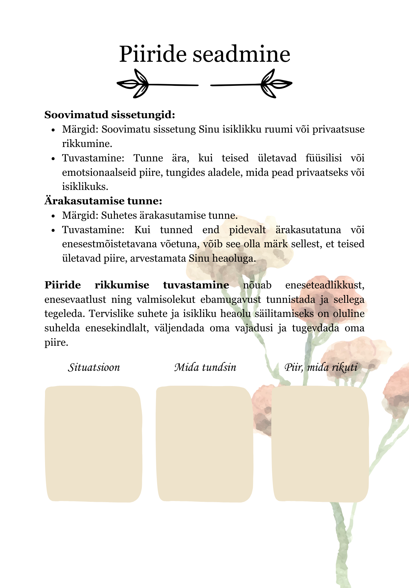 Enesearmastuse Töövihik
