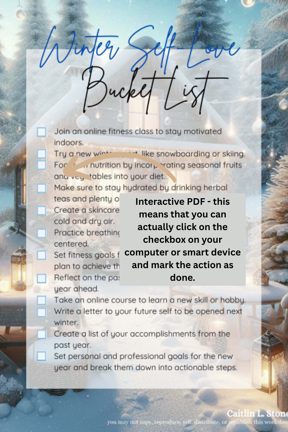 Winter Self-Love Bucket List