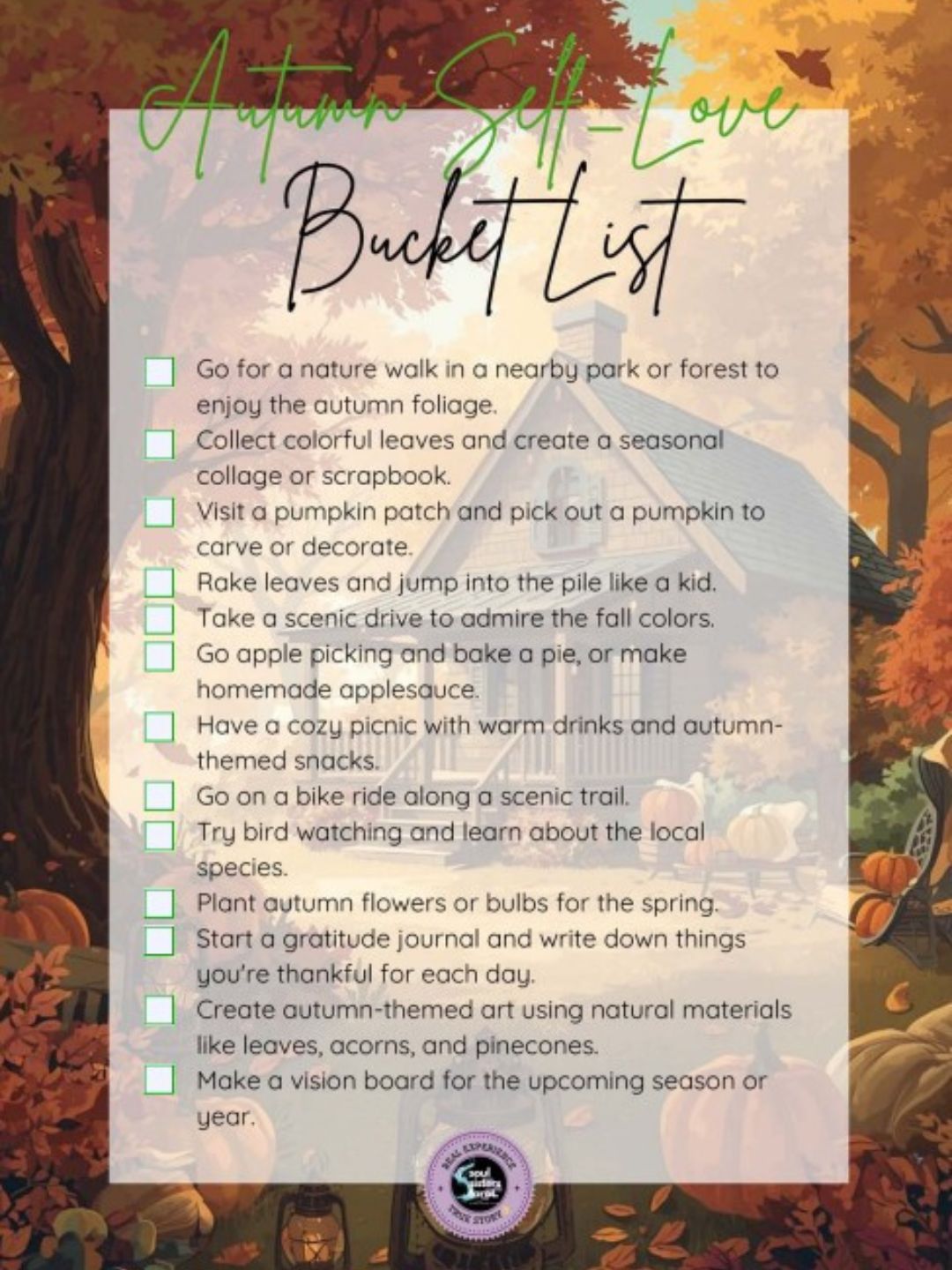 Autumn Self-Love Bucket List