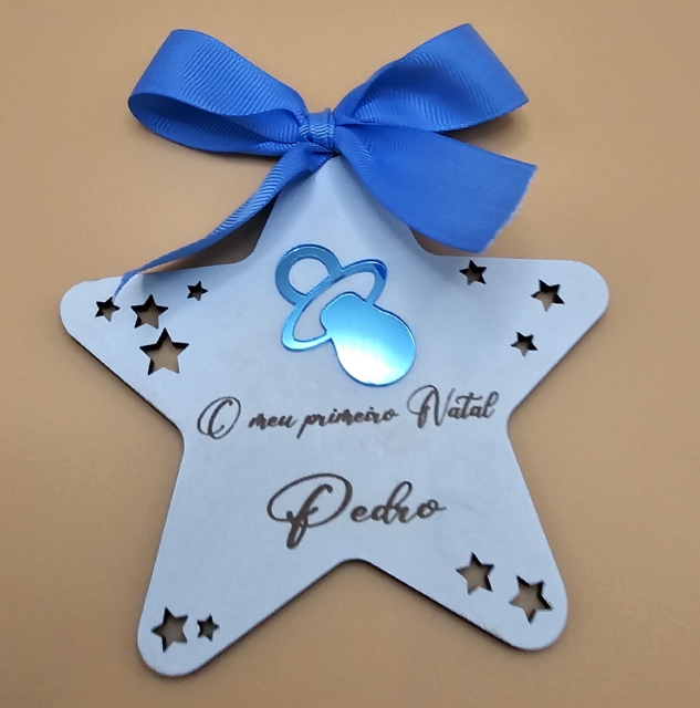 Estrela decorativa de Natal personalizada