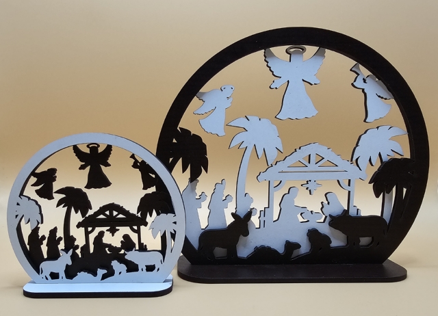 Presépio artesanal em madeira