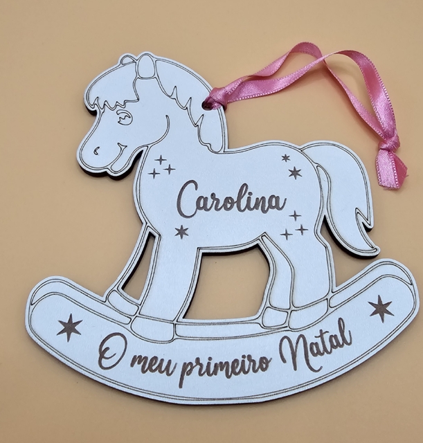 Enfeite de Natal cavalinho personalizado