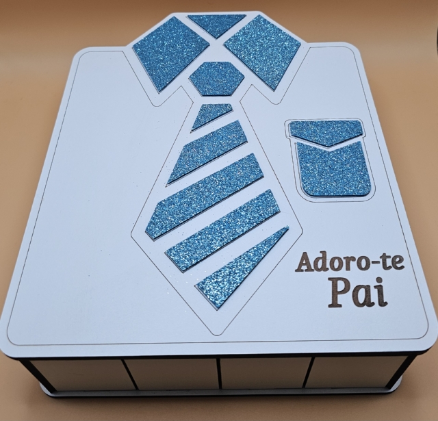 Caixa Presente Pai Gravata Azul