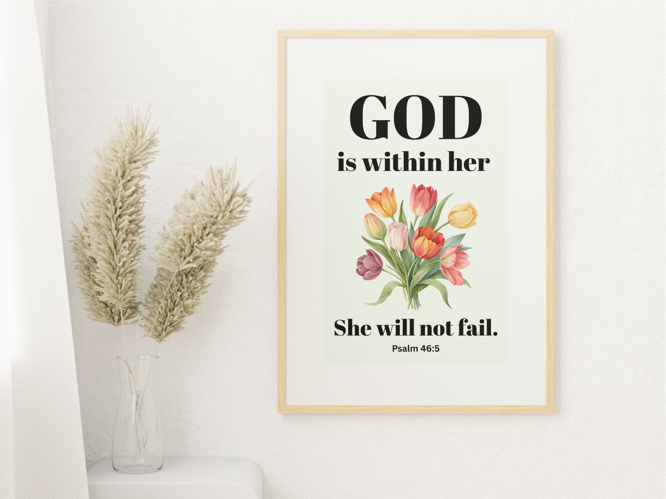 Free Wall Art | Psalm 46:5 God is within her, she will not fail. 
