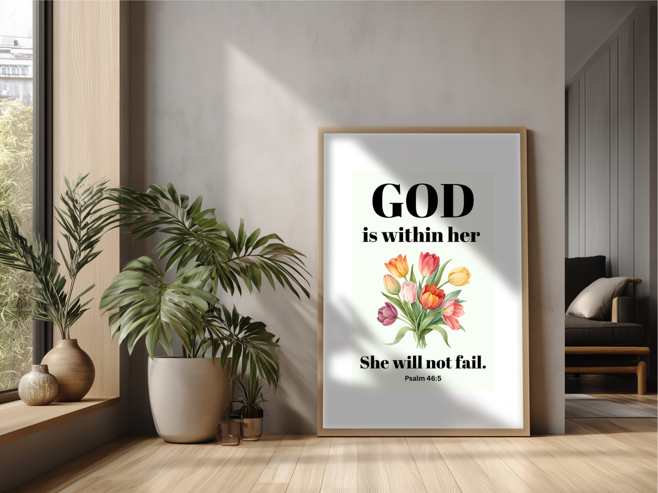 Free Wall Art | Psalm 46:5 God is within her, she will not fail. 