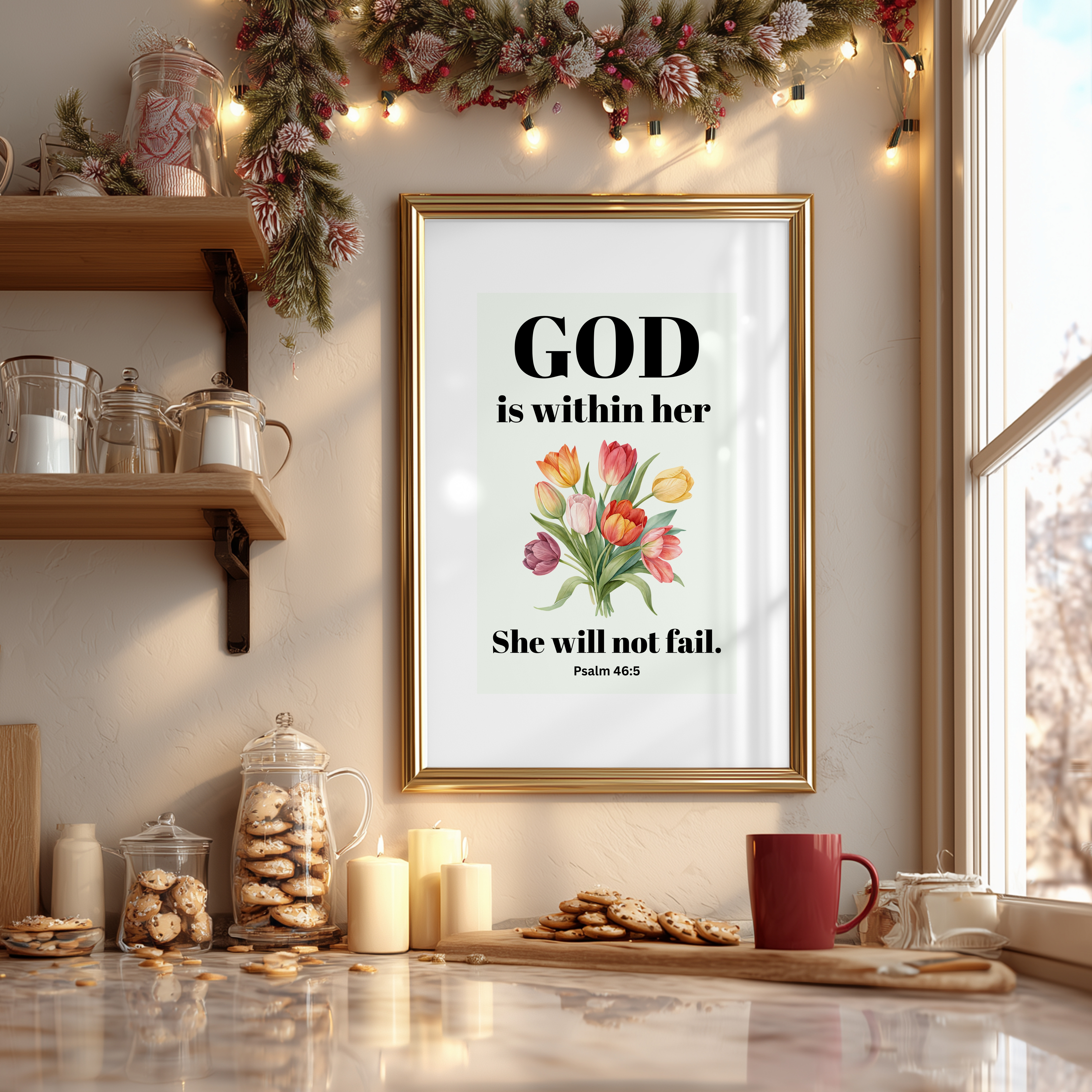 Free Wall Art | Psalm 46:5 God is within her, she will not fail. 