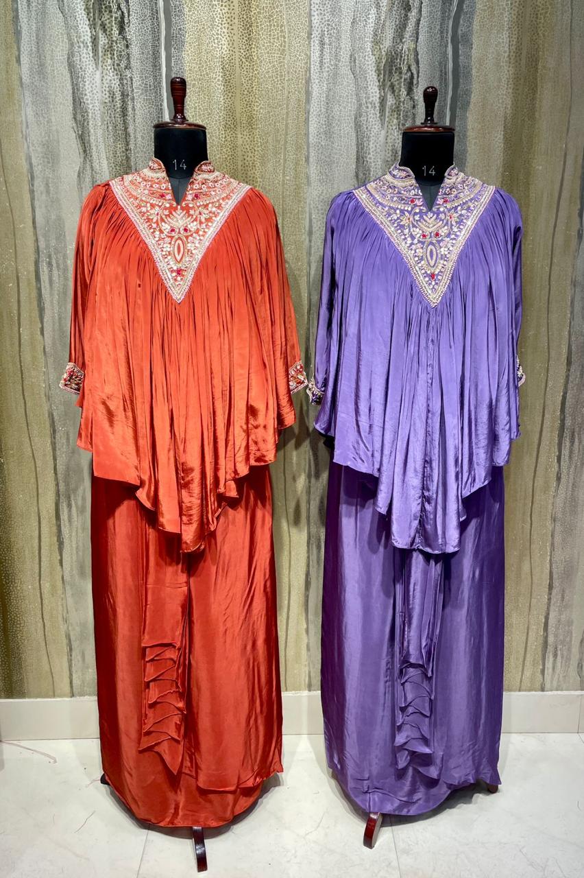 Embroidered Crepe Silk Dress