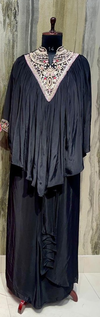 Embroidered Crepe Silk Dress