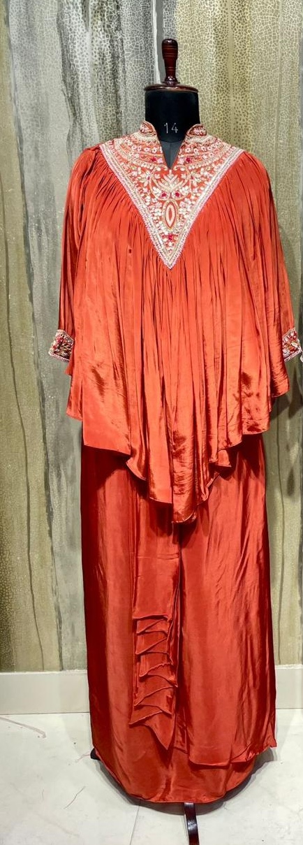 Embroidered Crepe Silk Dress