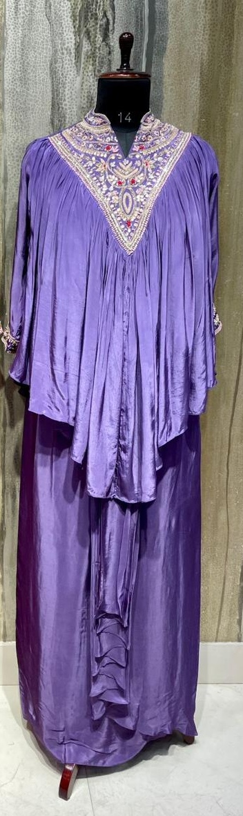 Embroidered Crepe Silk Dress