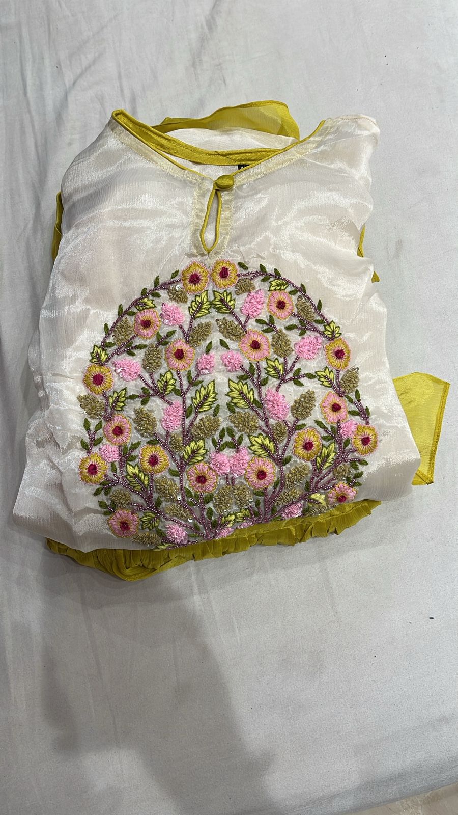 Embroidered Double Layered Chinon Suits