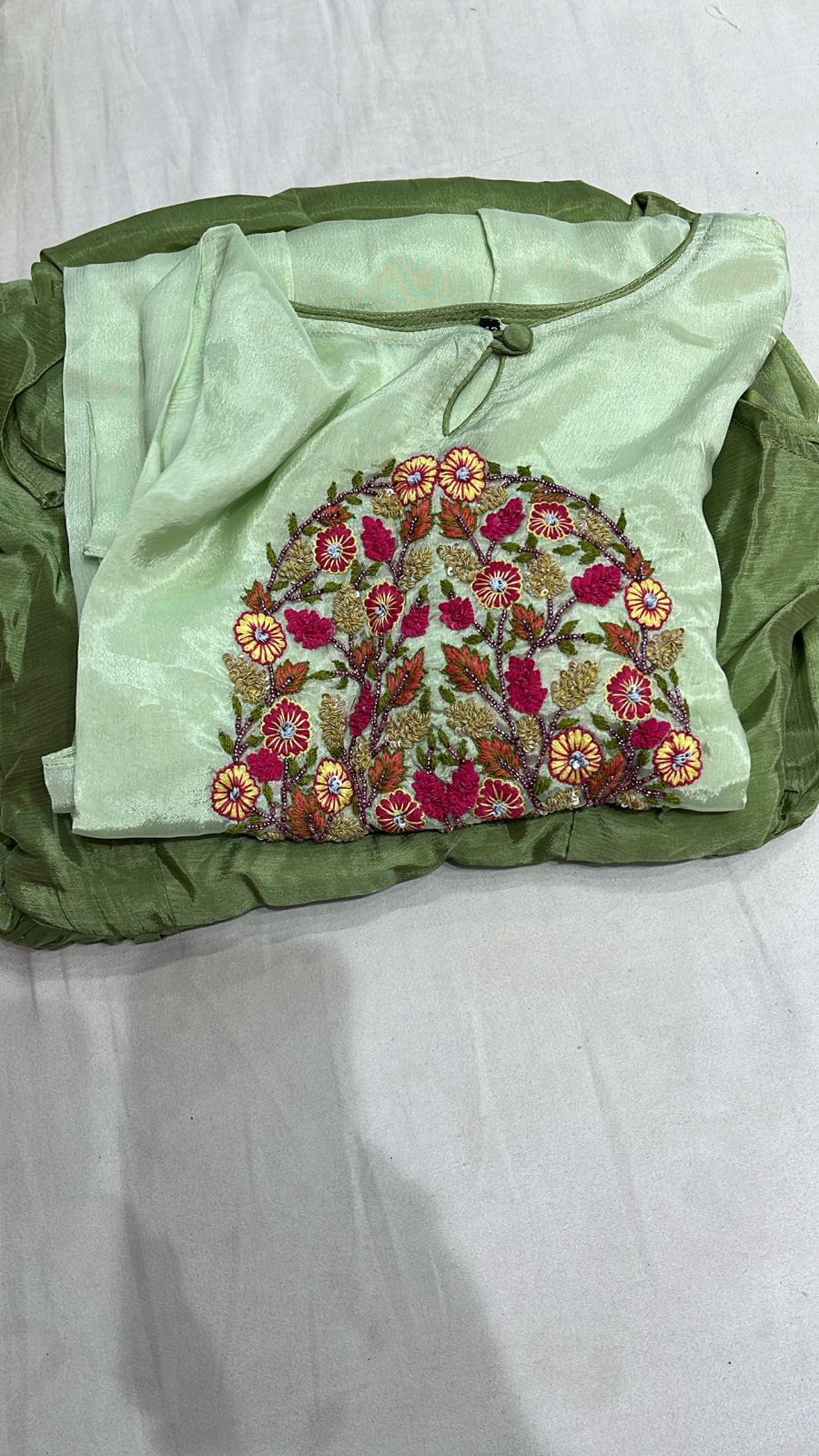 Embroidered Double Layered Chinon Suits